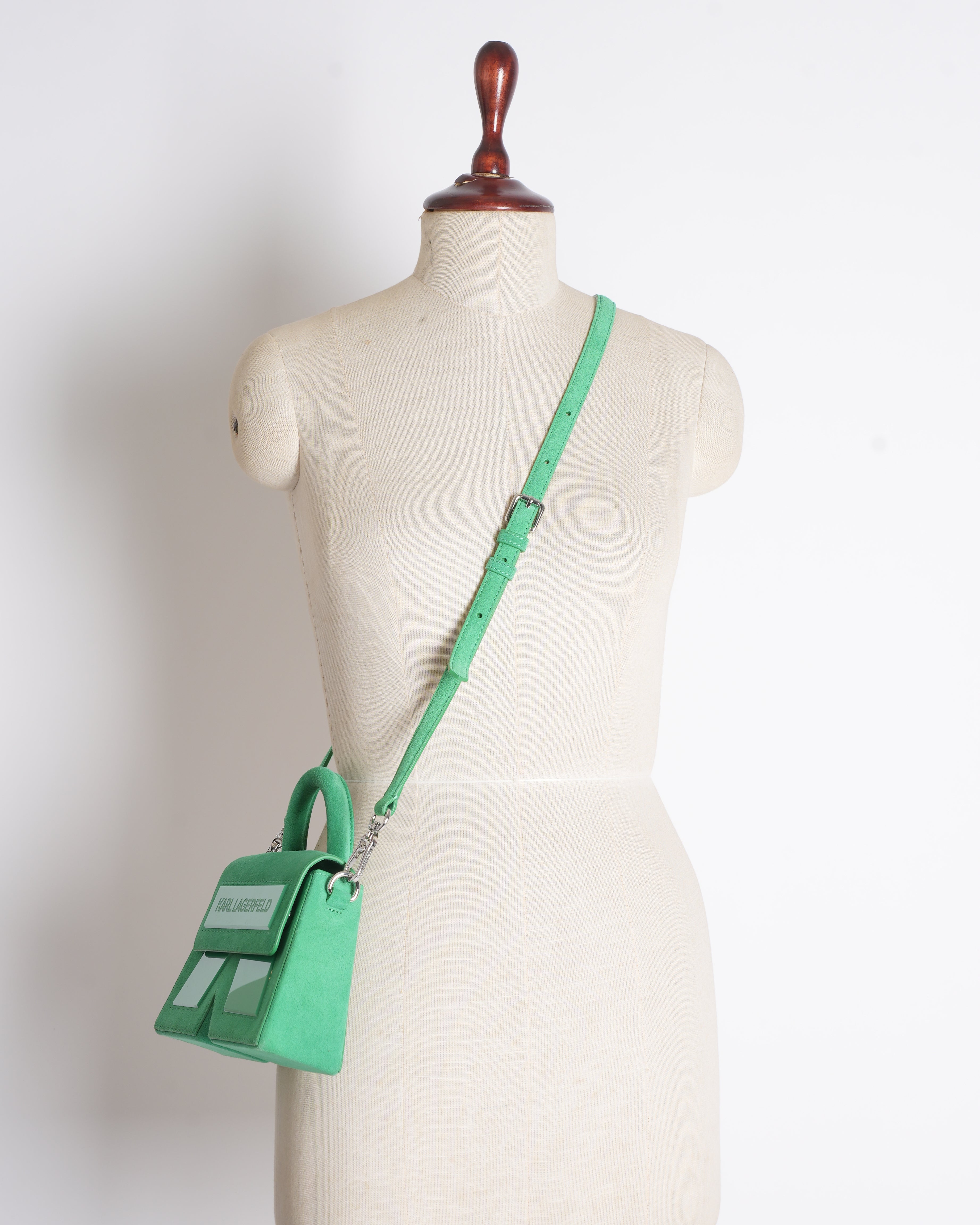 New Karl Lagerfeld Icon K Crossbody In Suede