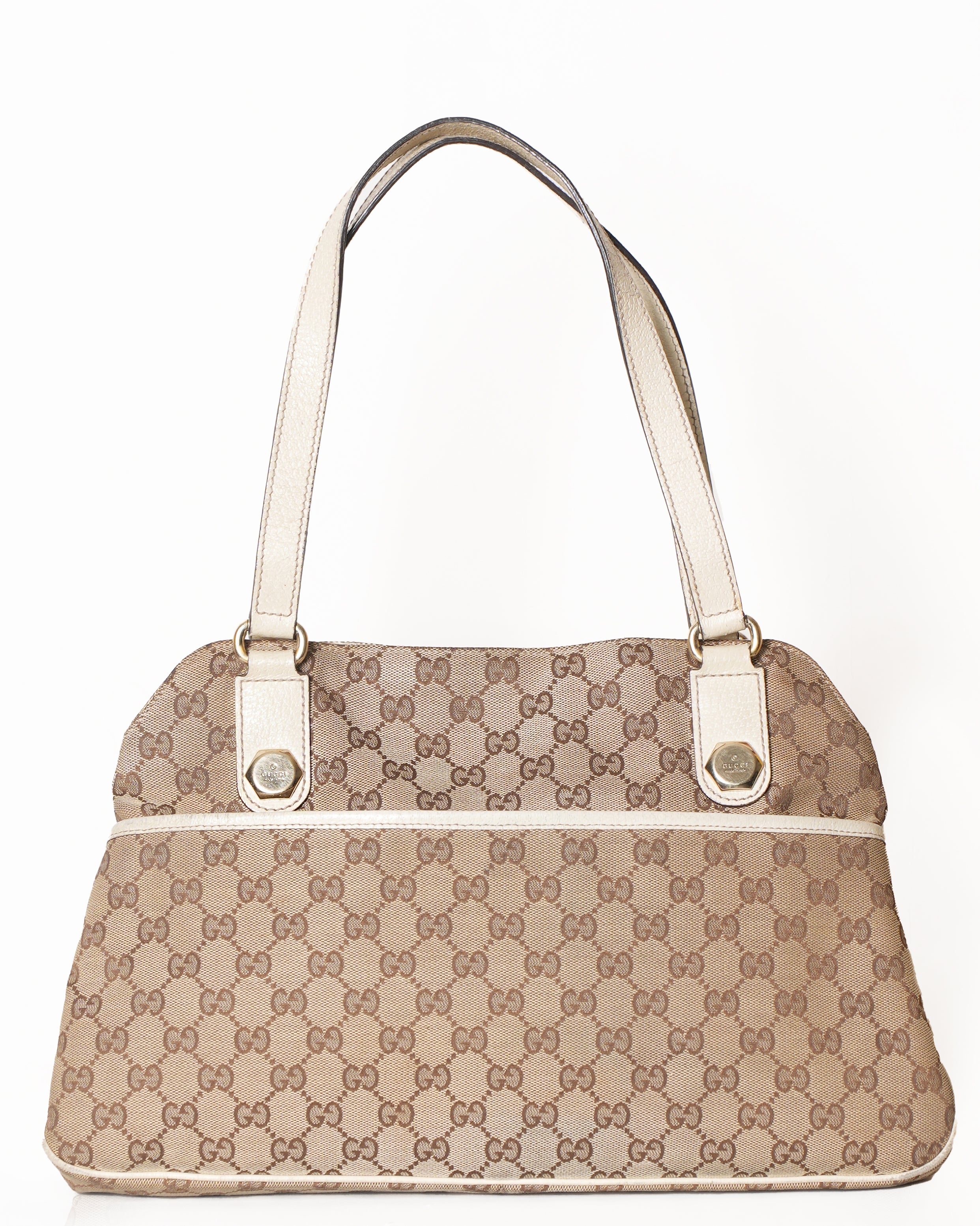 Gucci Charmy Shoulder Bag In GG Canvas & Leather