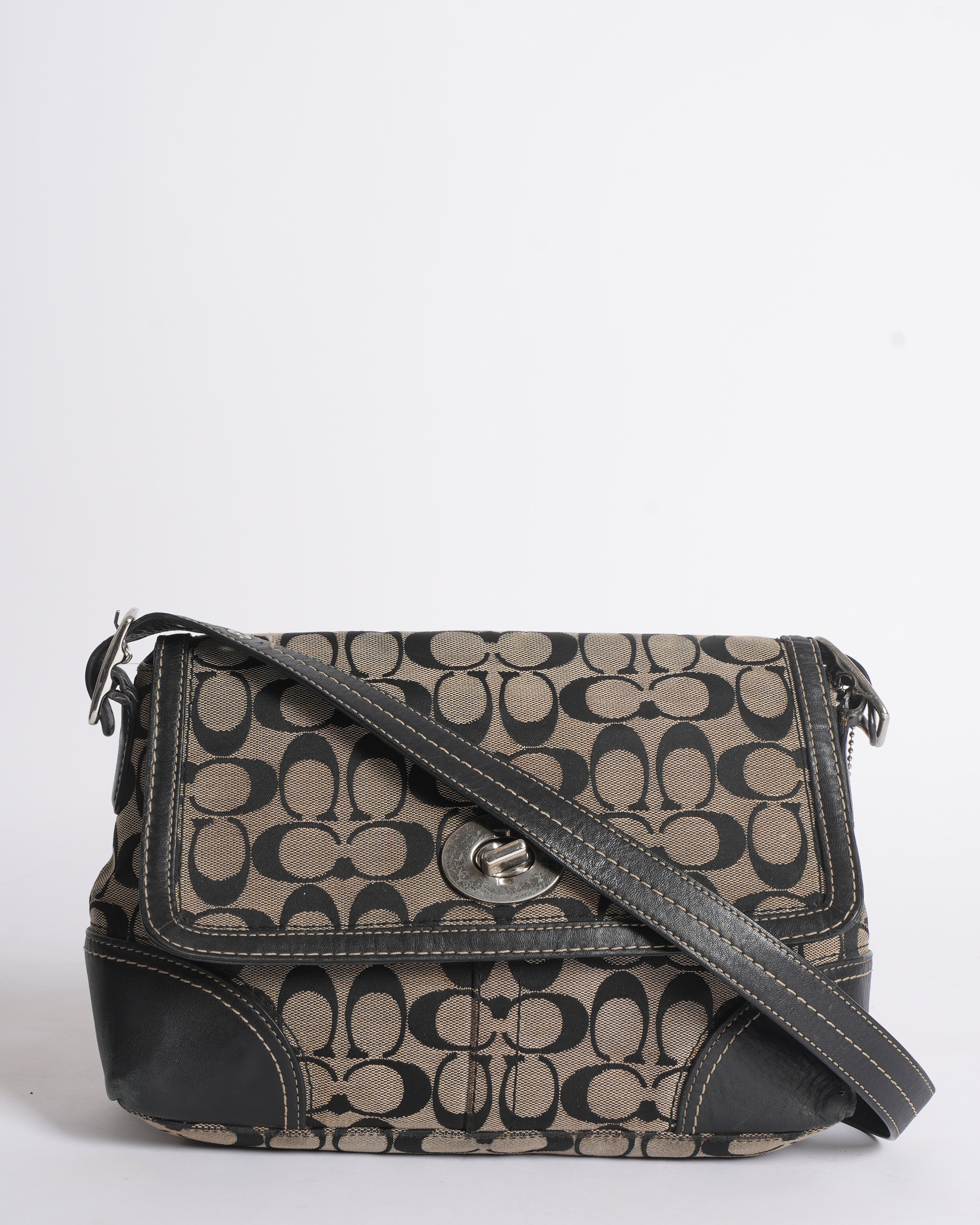 Coach Monogram Canvas Bag in Black