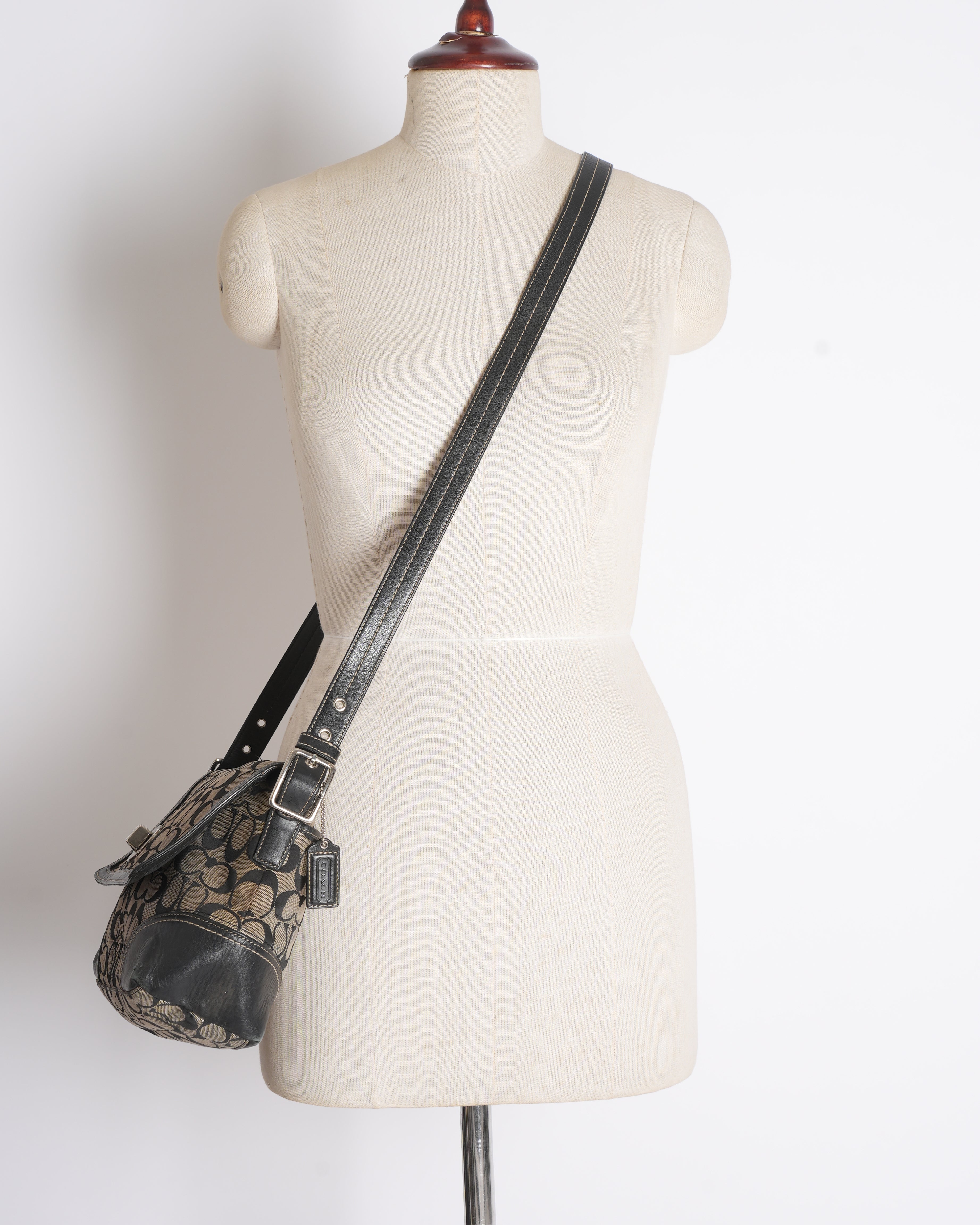 Coach Monogram Canvas Bag in Black
