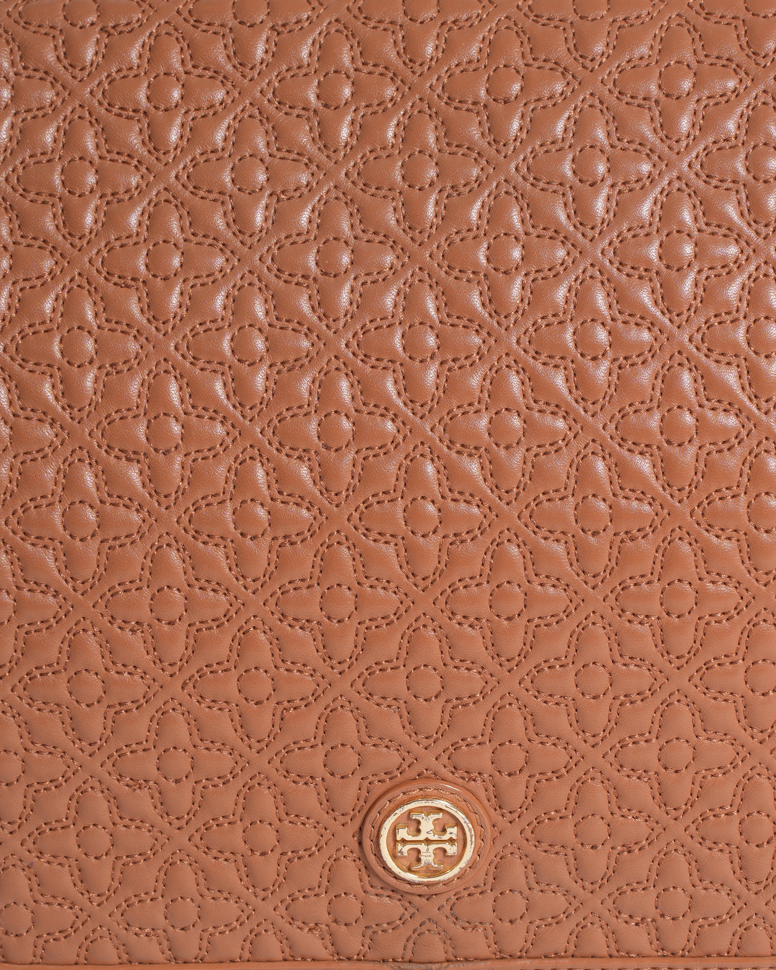 Tory Burch Quilted Crossbody Bag In Tan