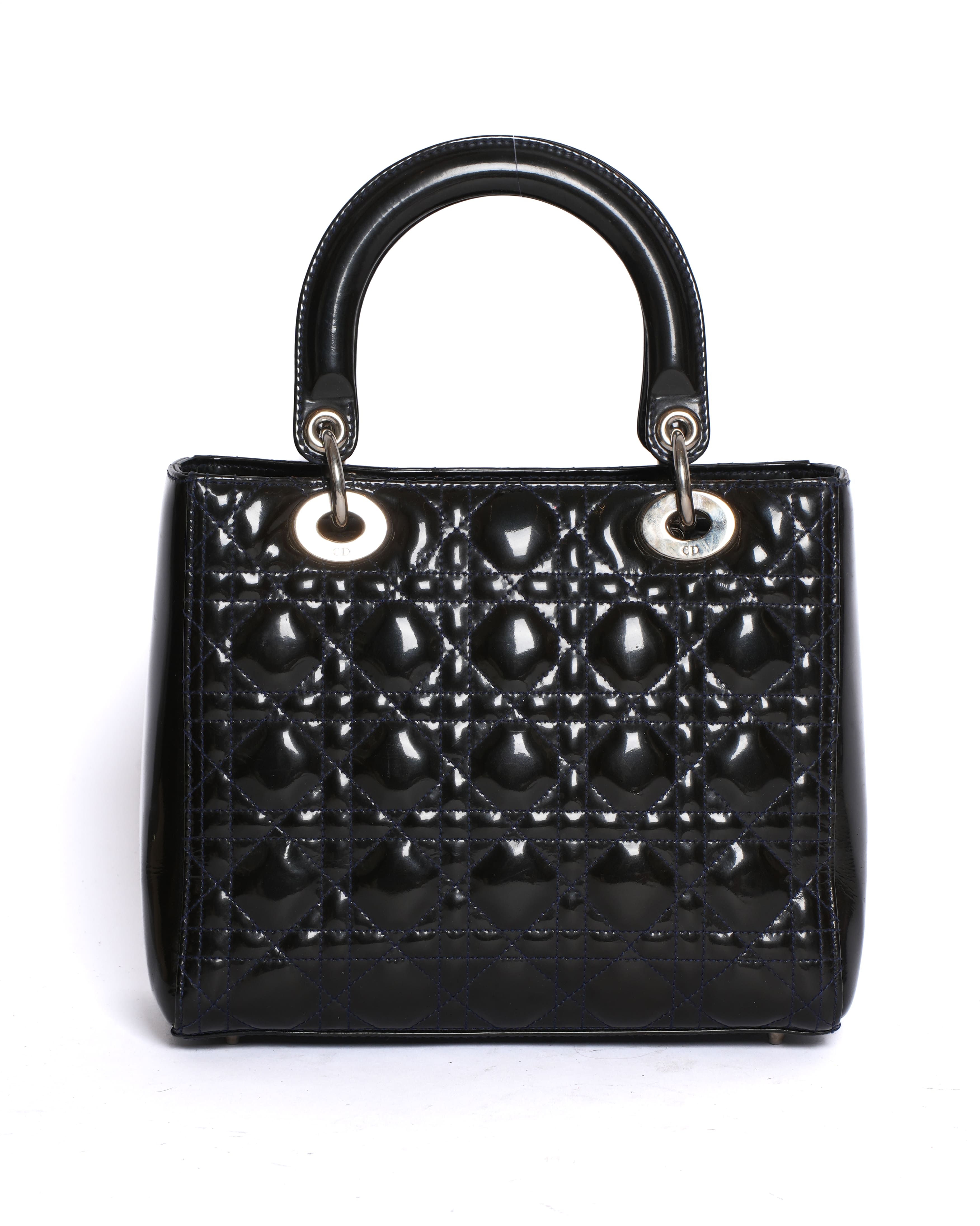 Dior Medium Lady Dior Patent Cannage Calfskin Bag