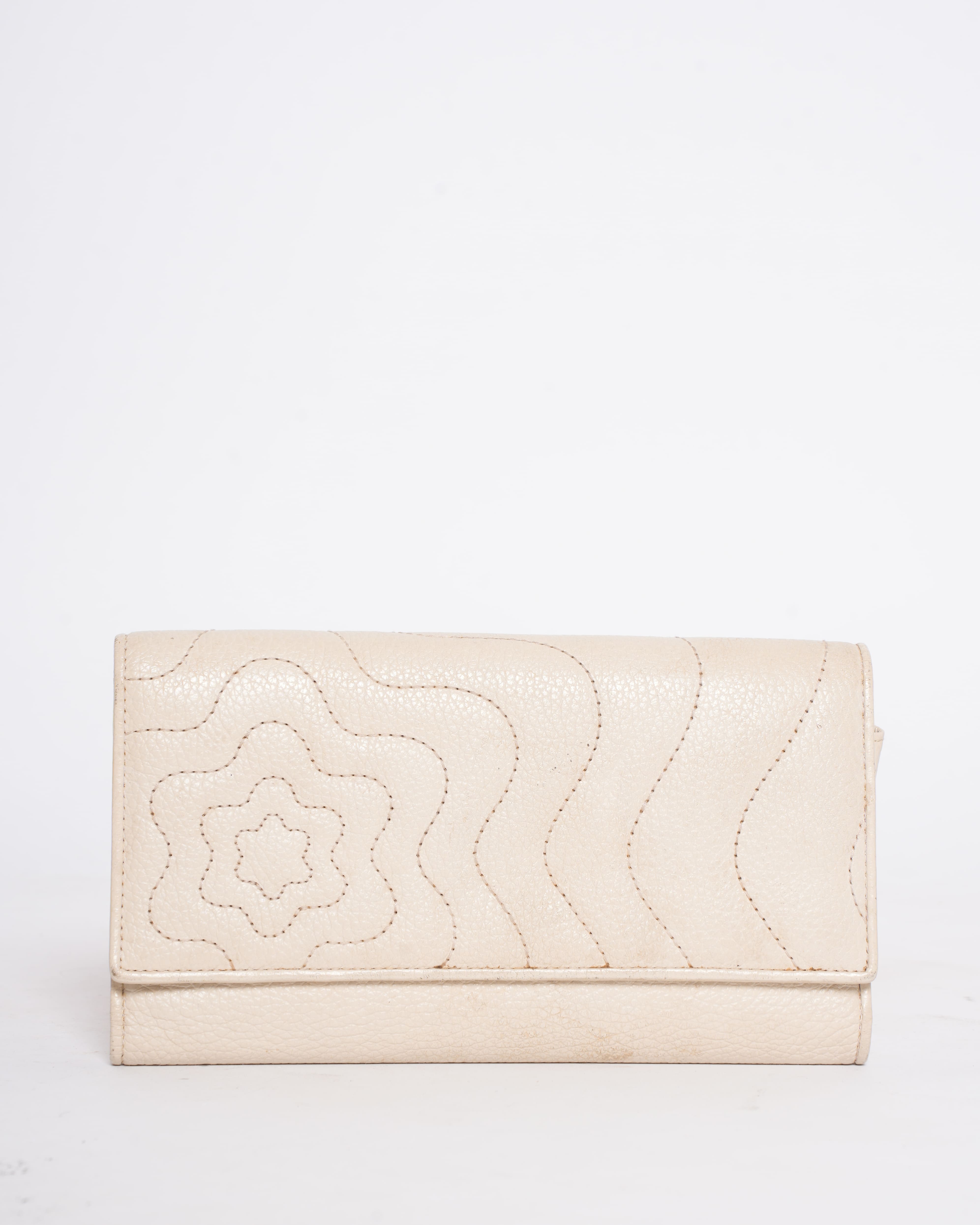 Montblanc Off-White Women's Leather Continental Starisma Flap Wallet