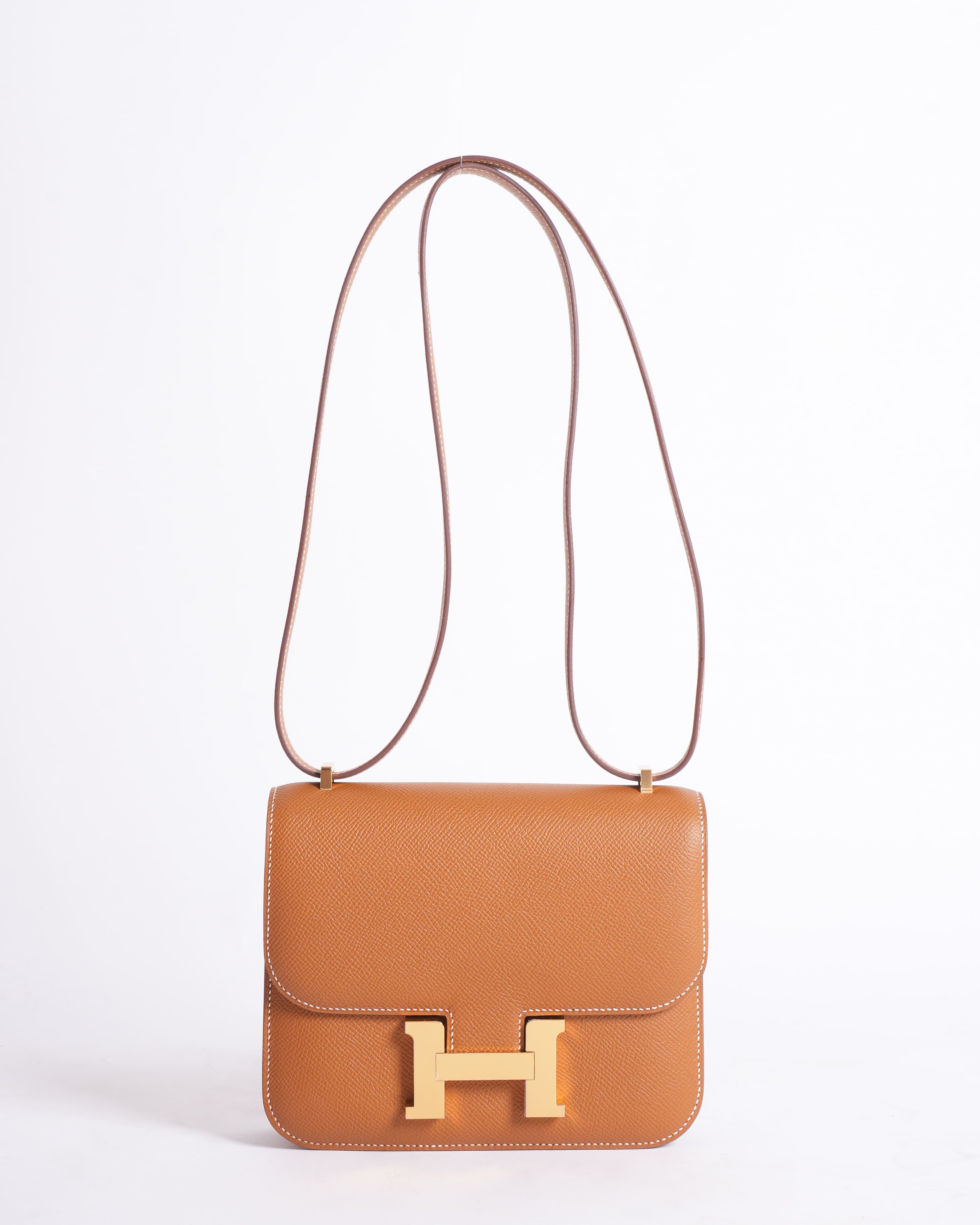 New Hermes Constance 18 In Brown With Gold Tone Hardware
