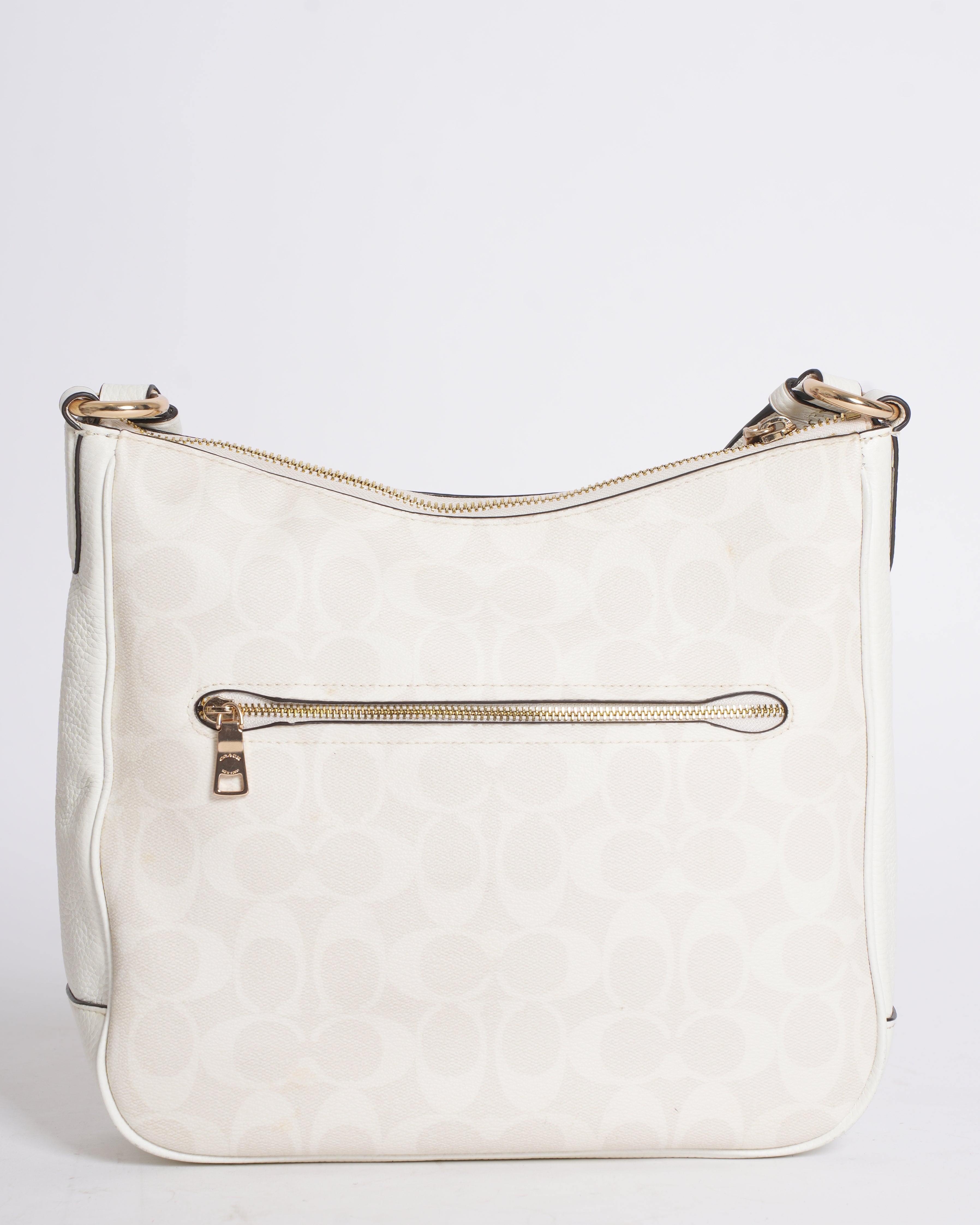 New Coach Monogram Shoulder Bag in White