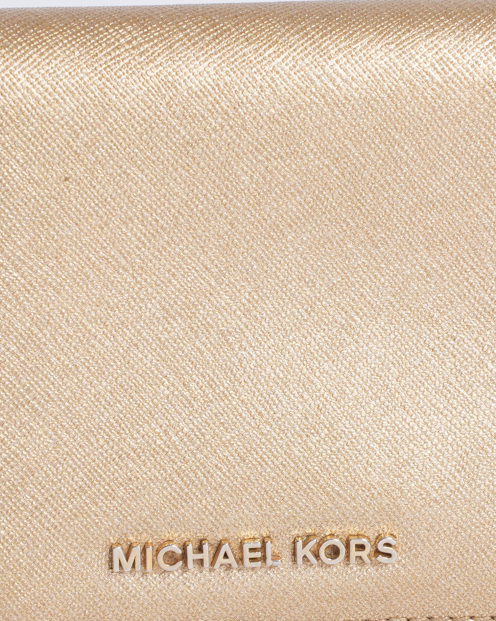 Michael Kors Metallic Gold Leather Compact Wallet