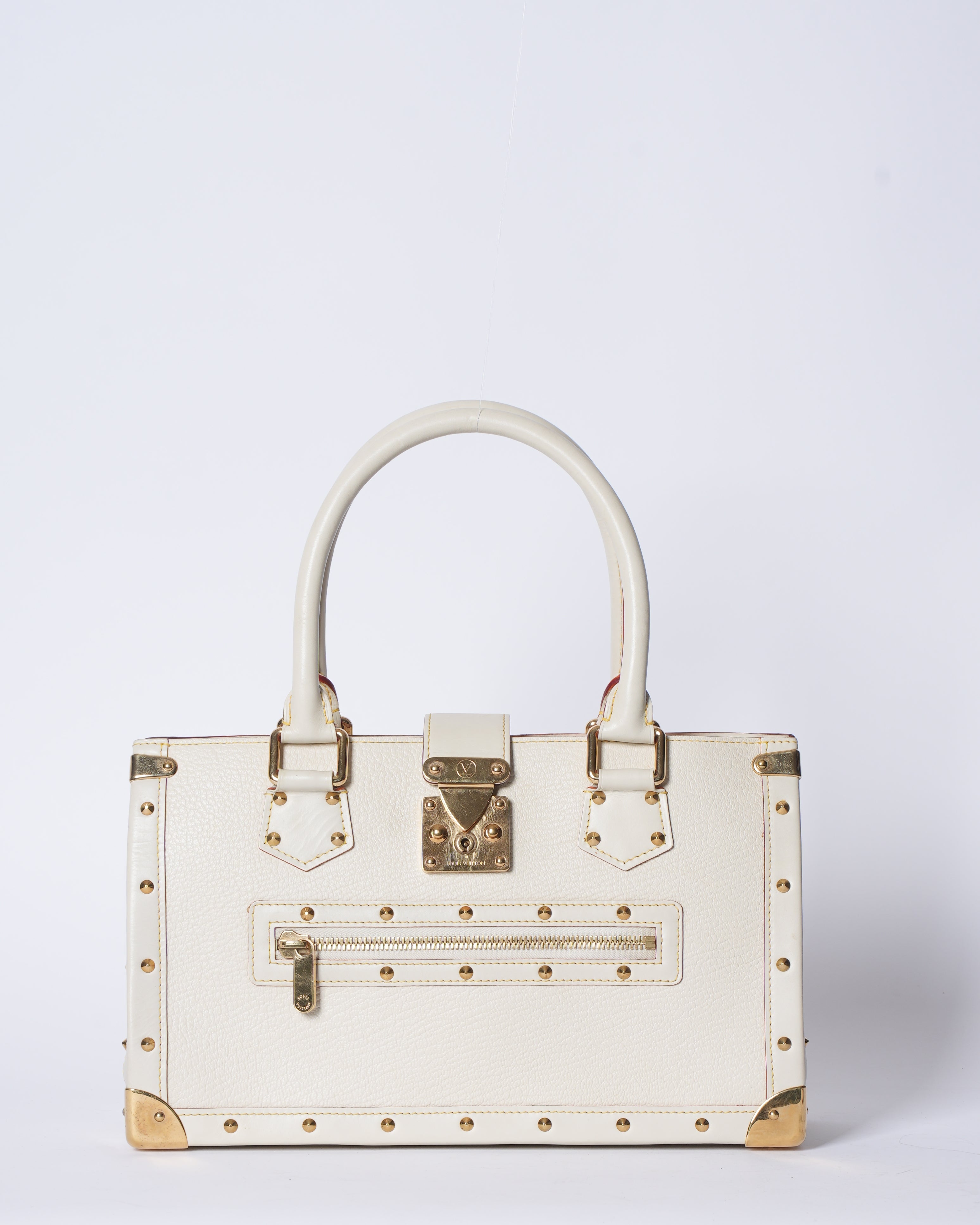 LV White Suhali Leather Le Fabuleux Bag
