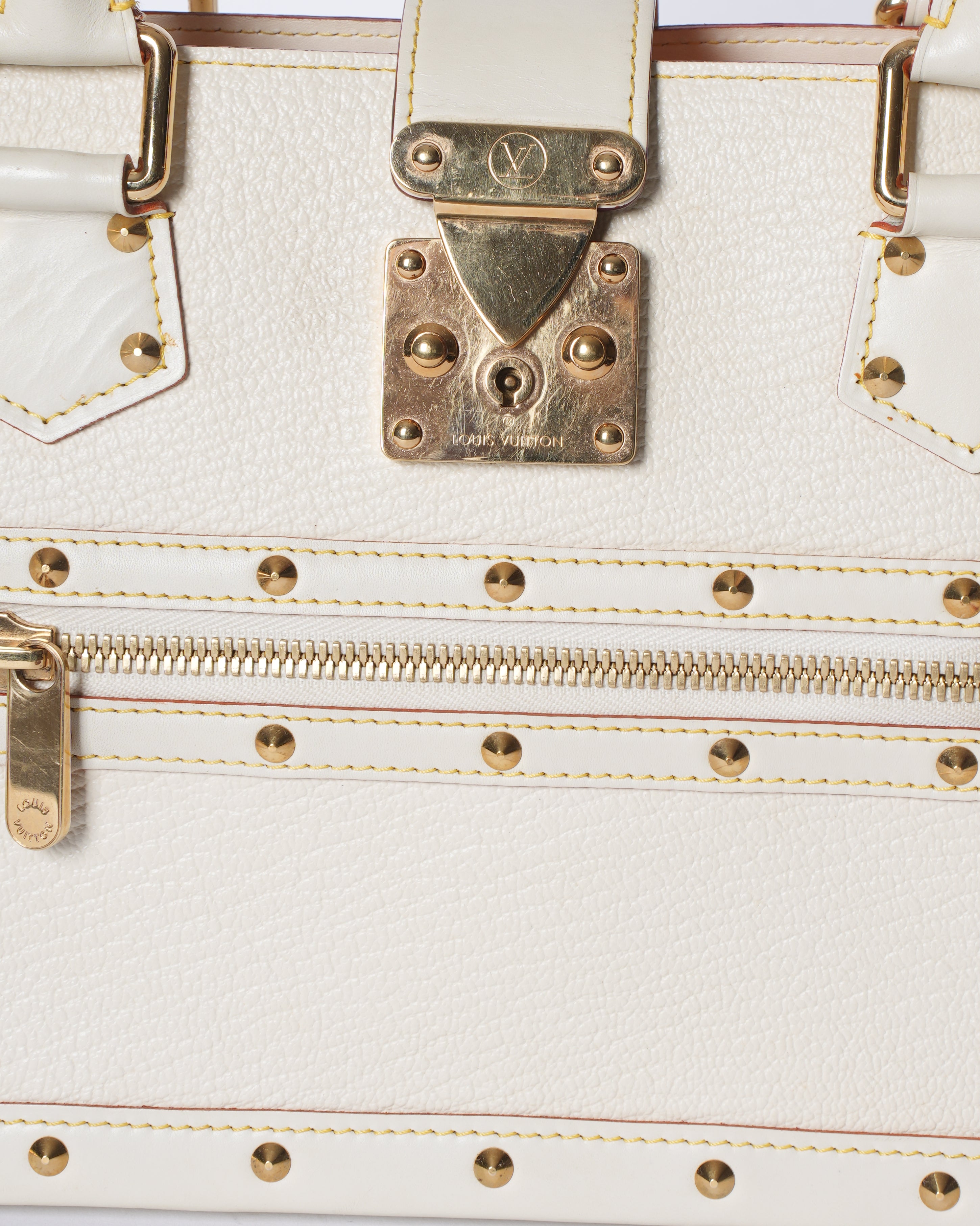 LV White Suhali Leather Le Fabuleux Bag