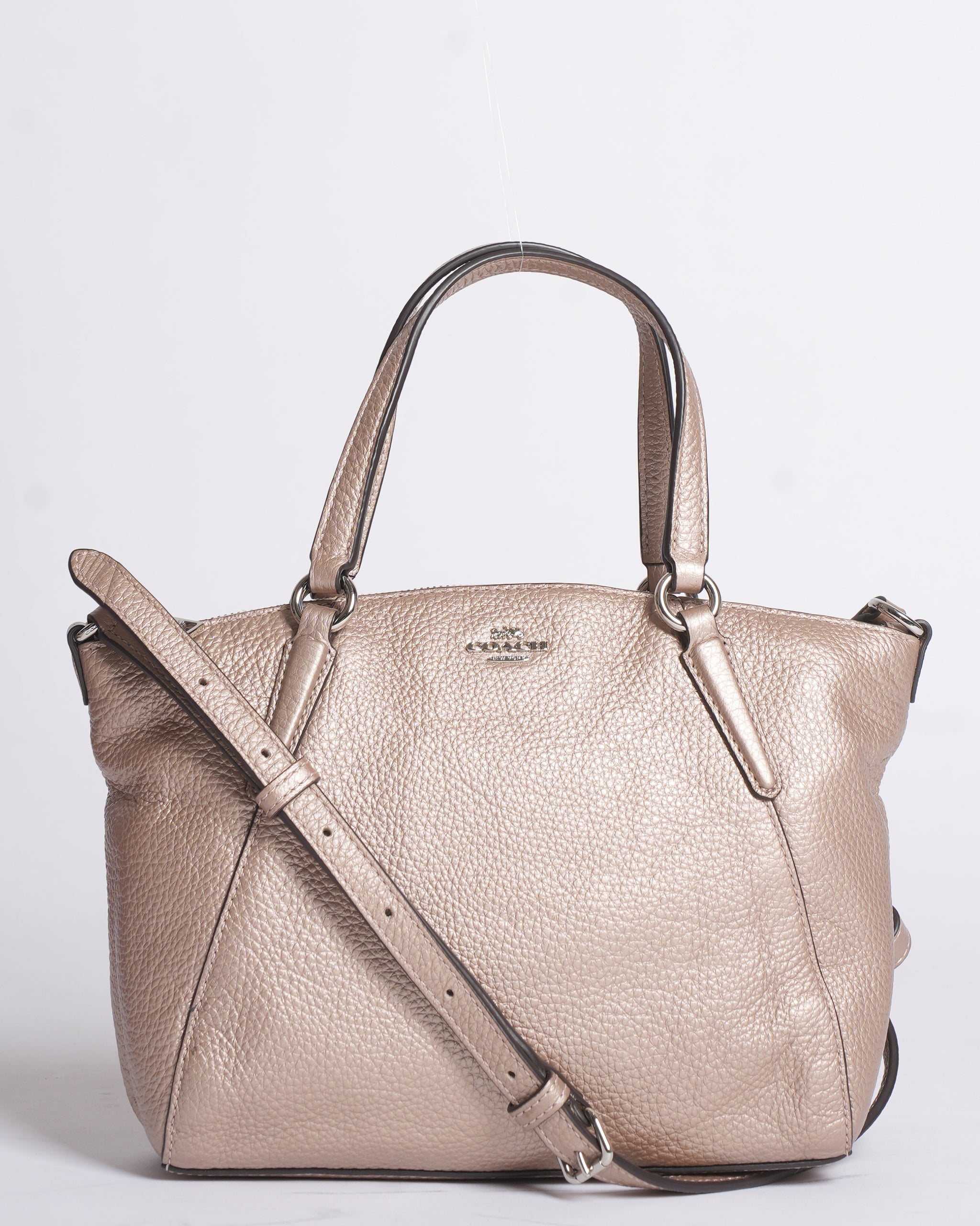 Coach Mini Kelsey Satchel in Metallic Silver - Main Image