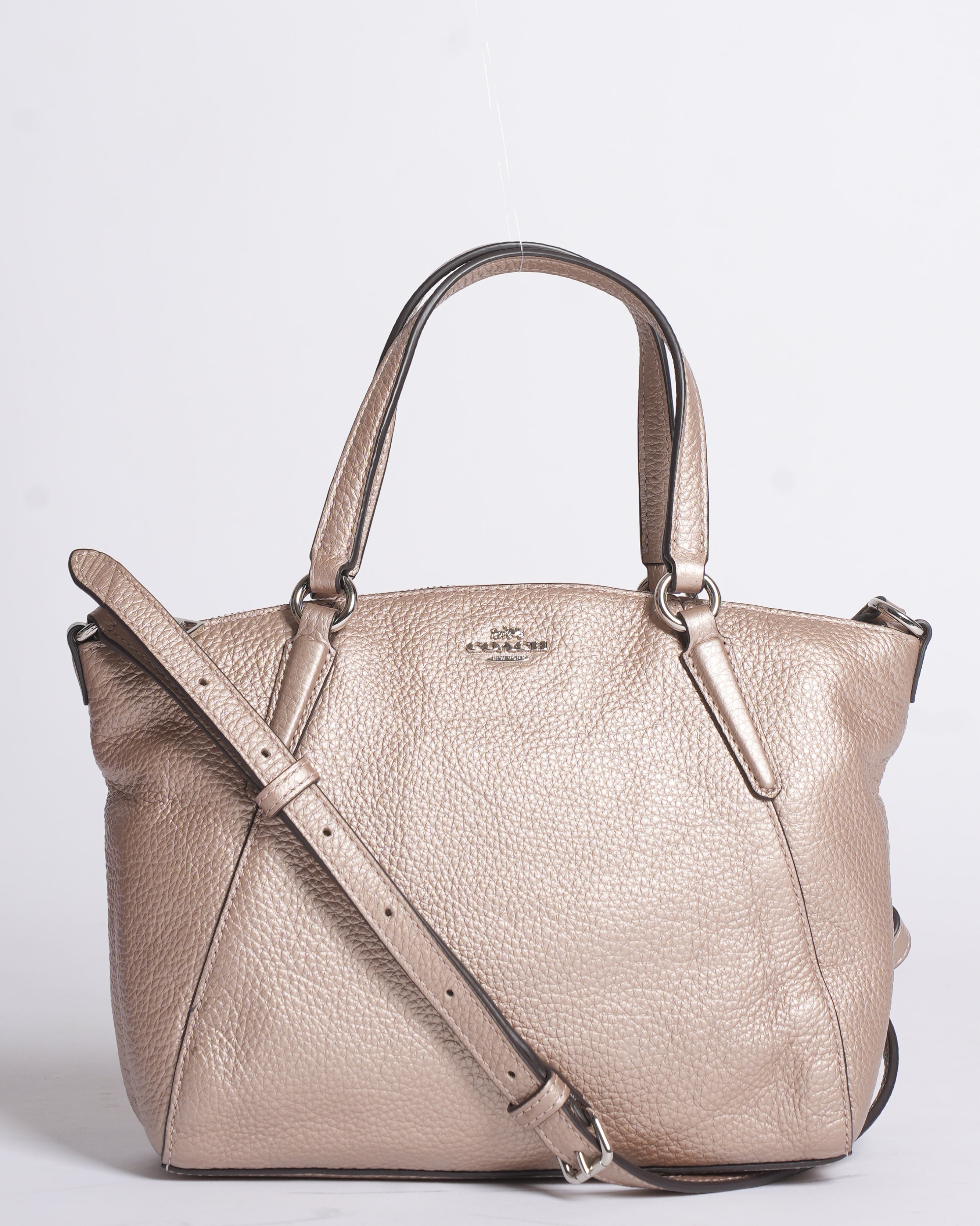 Coach Mini Kelsey Satchel in Metallic Silver