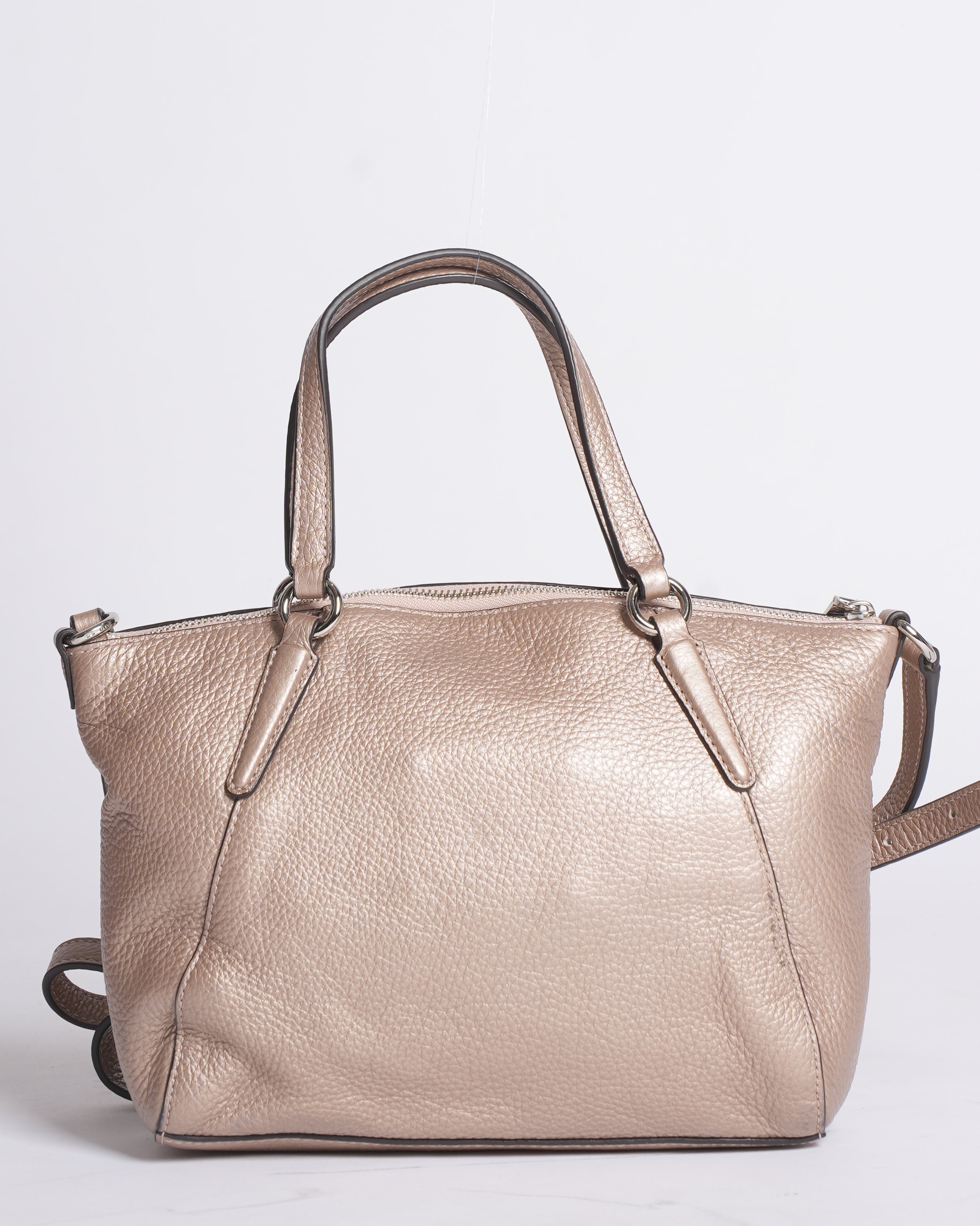 Coach Mini Kelsey Satchel in Metallic Silver