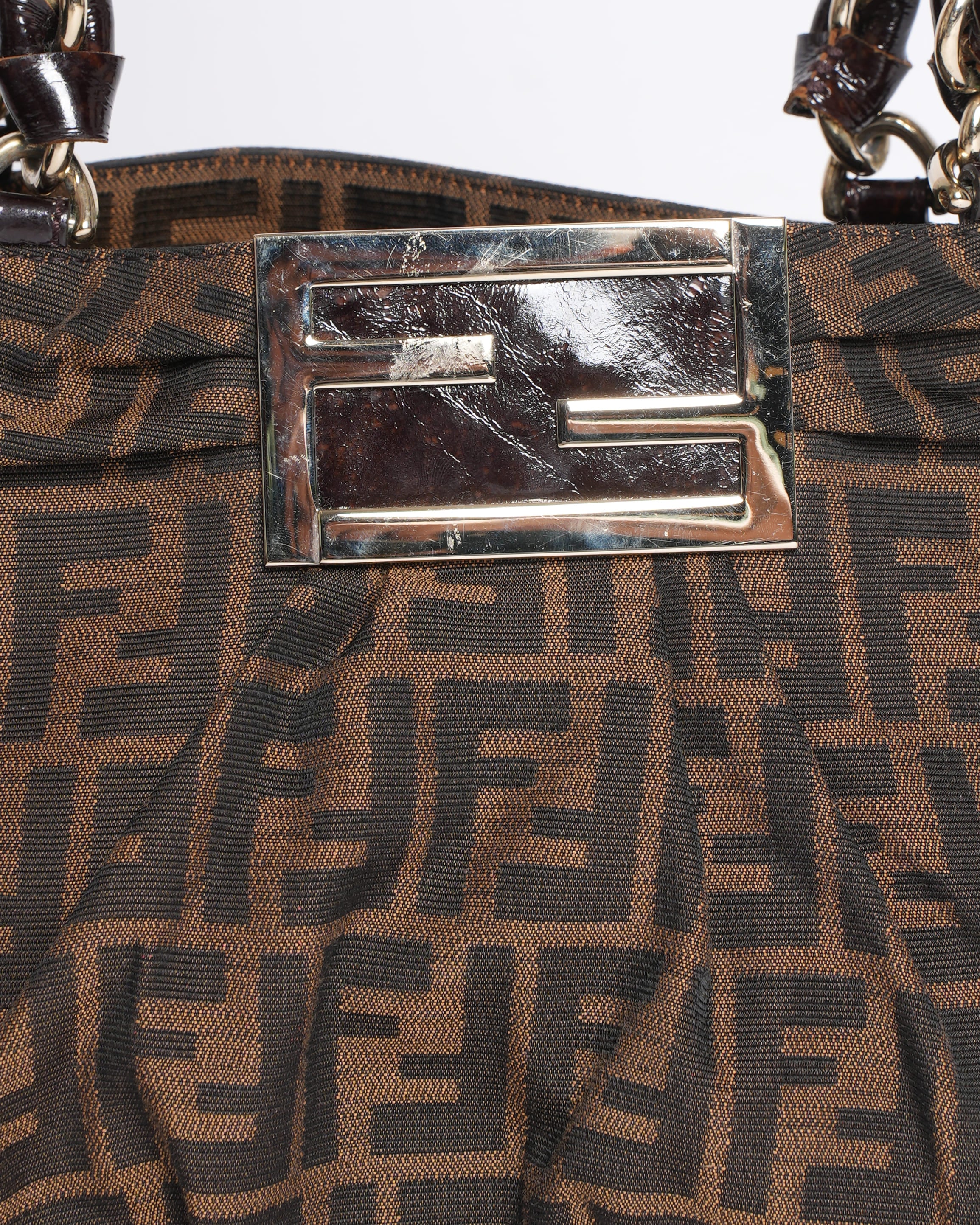 Fendi Tobacco Zucca Mia Shoulder Bag