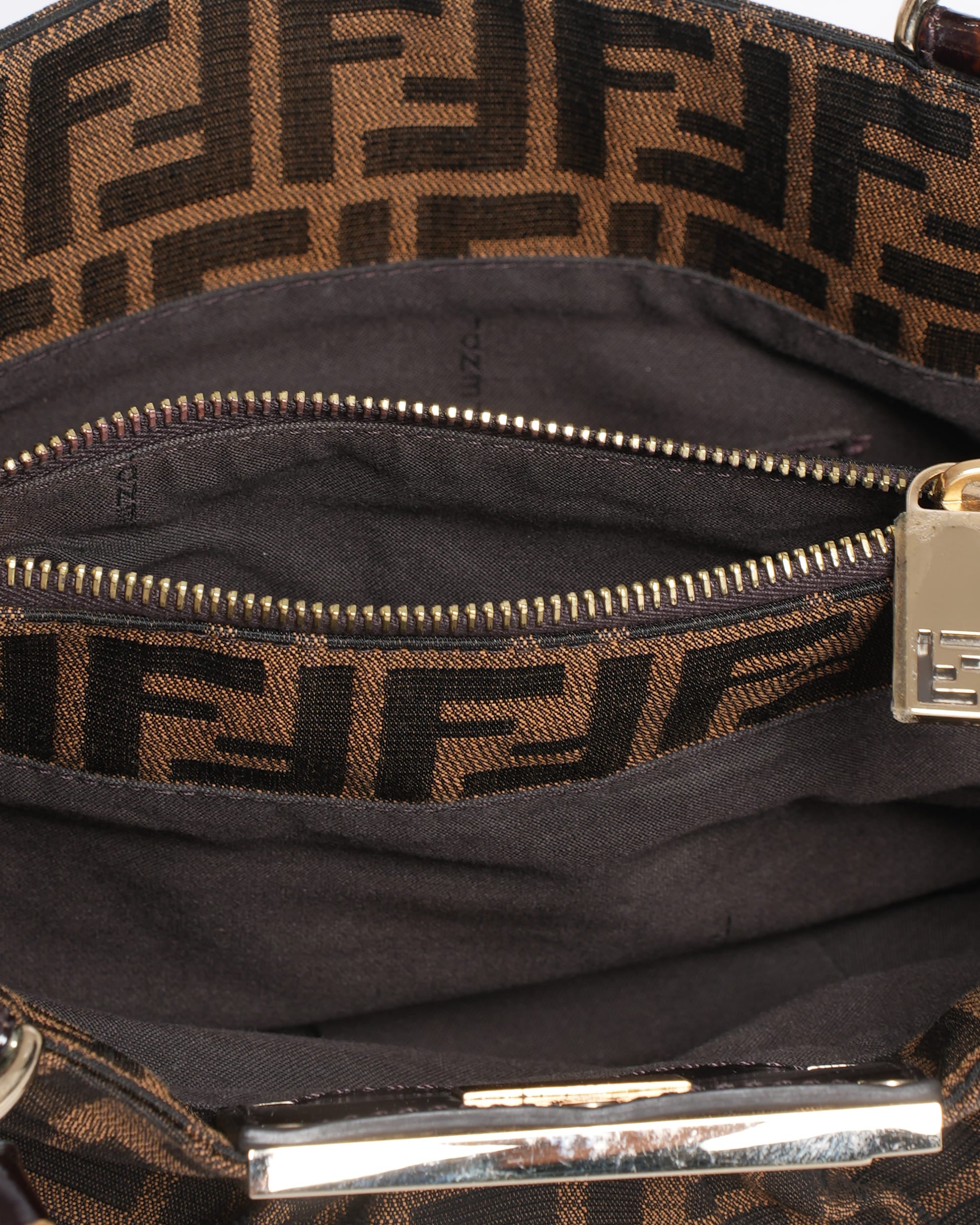 Fendi Tobacco Zucca Mia Shoulder Bag