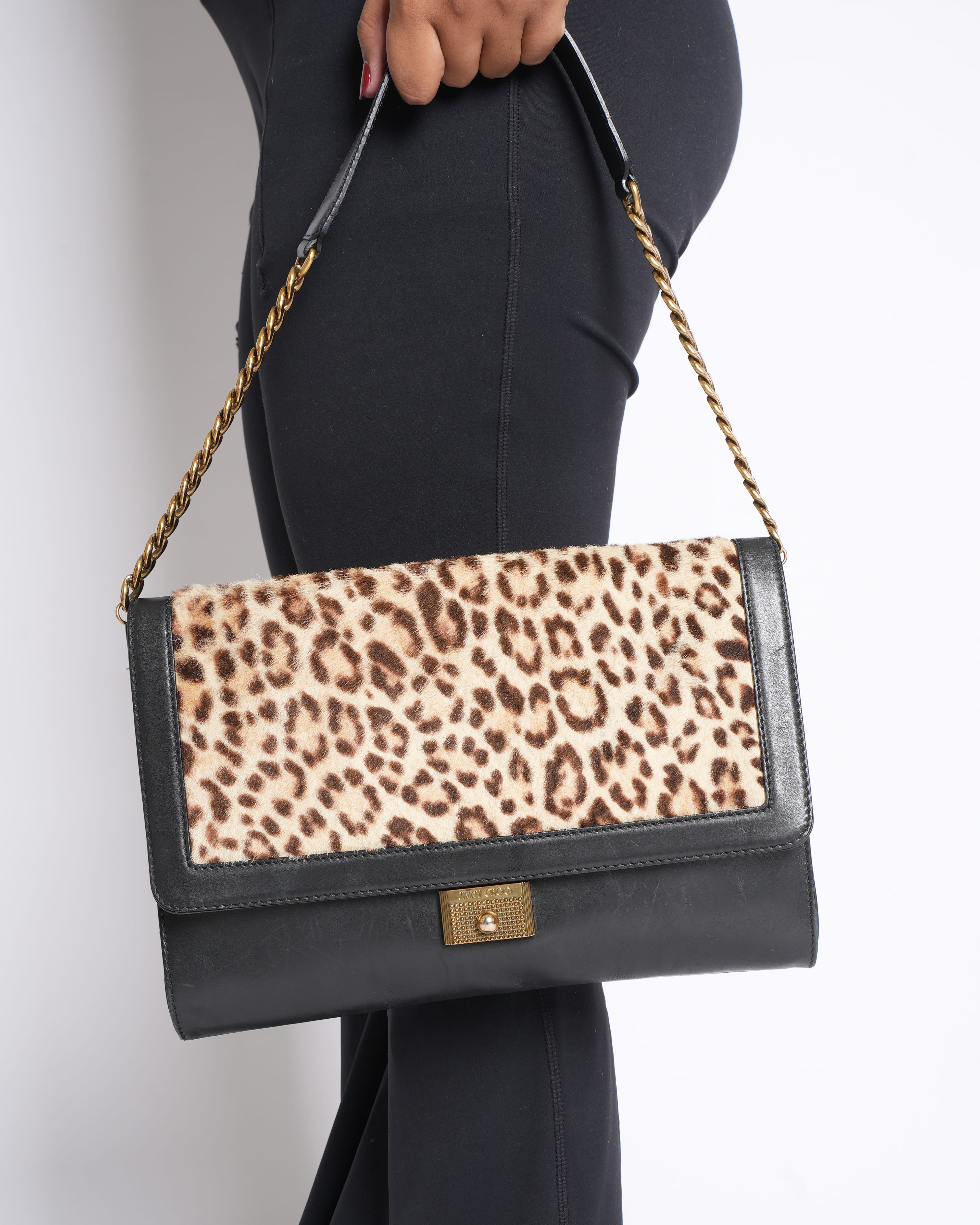 Jimmy Choo Leopard Print Shoulder Bag