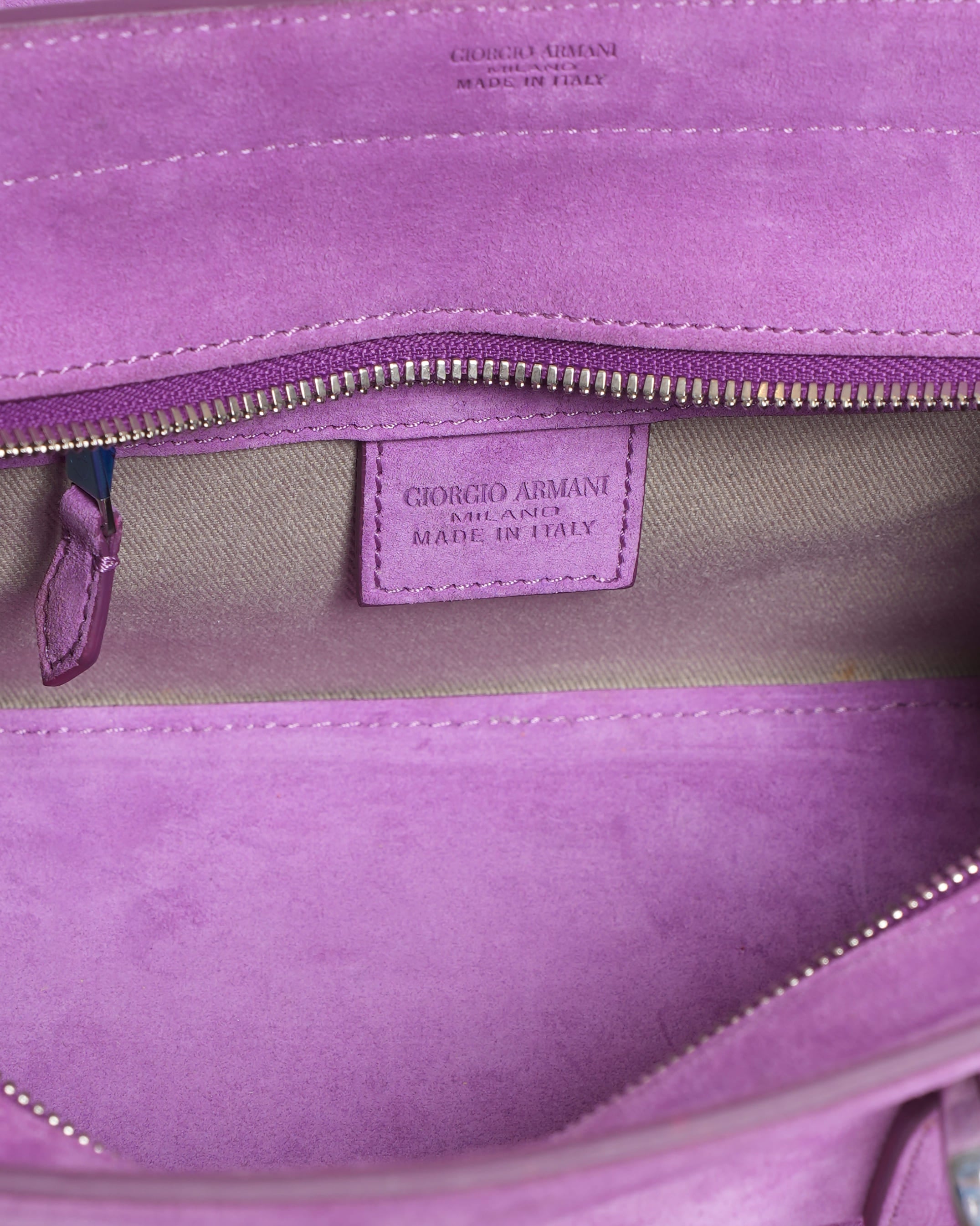 Giorgio Armani Le Sac Shoulder Bag in Suede