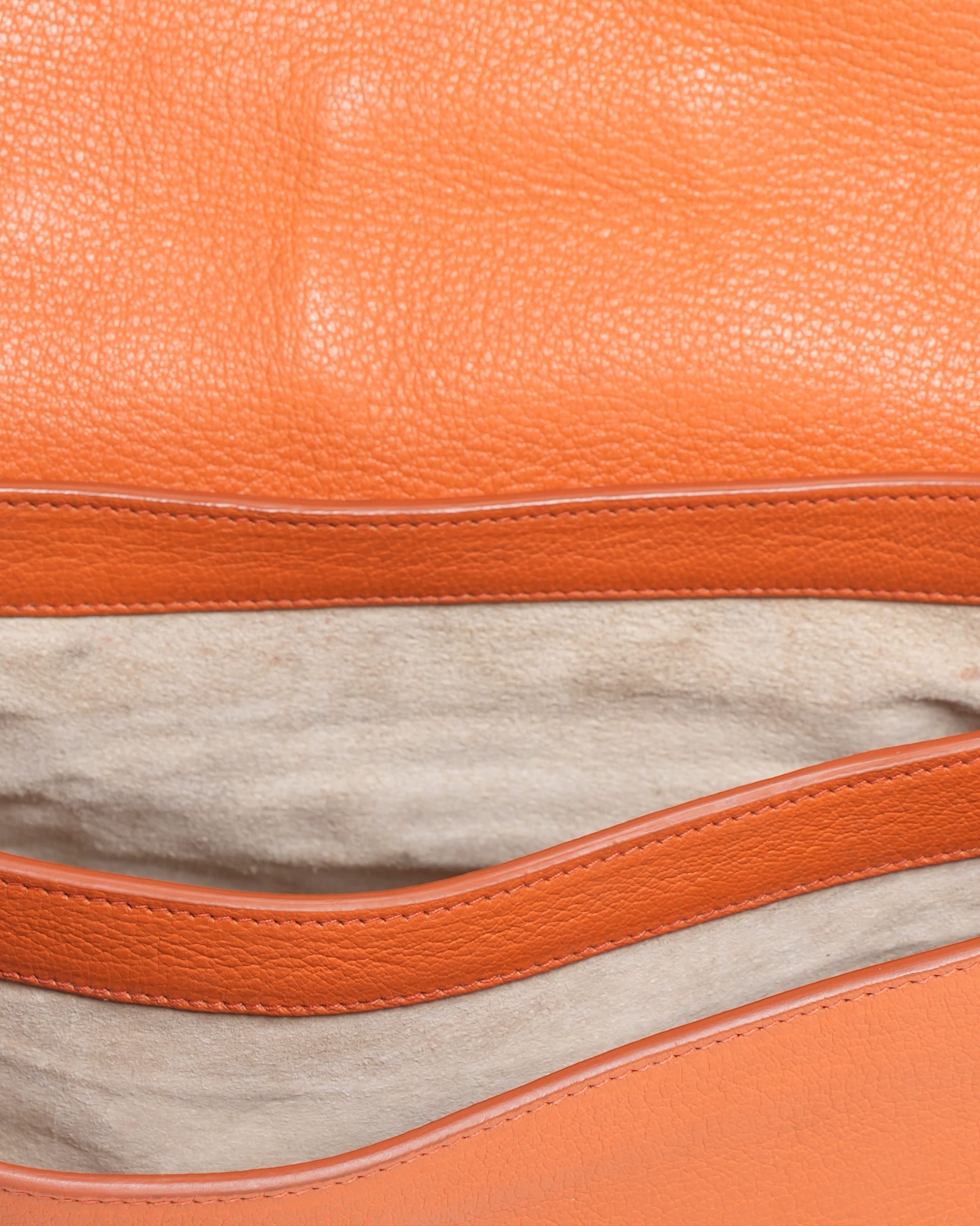 Miu Miu Orange Leather Madras Bag