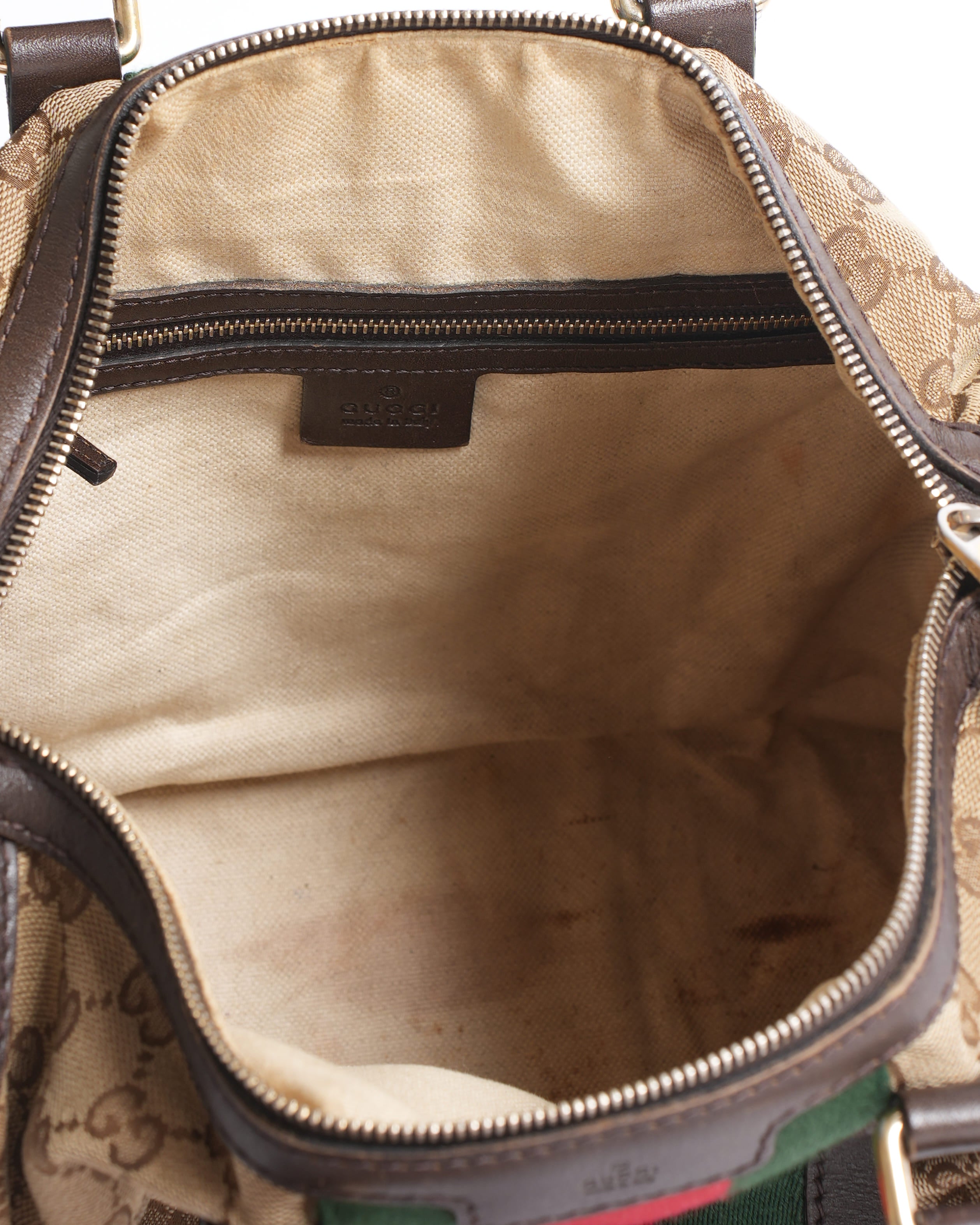 Gucci GG Canvas Web Boston Bag