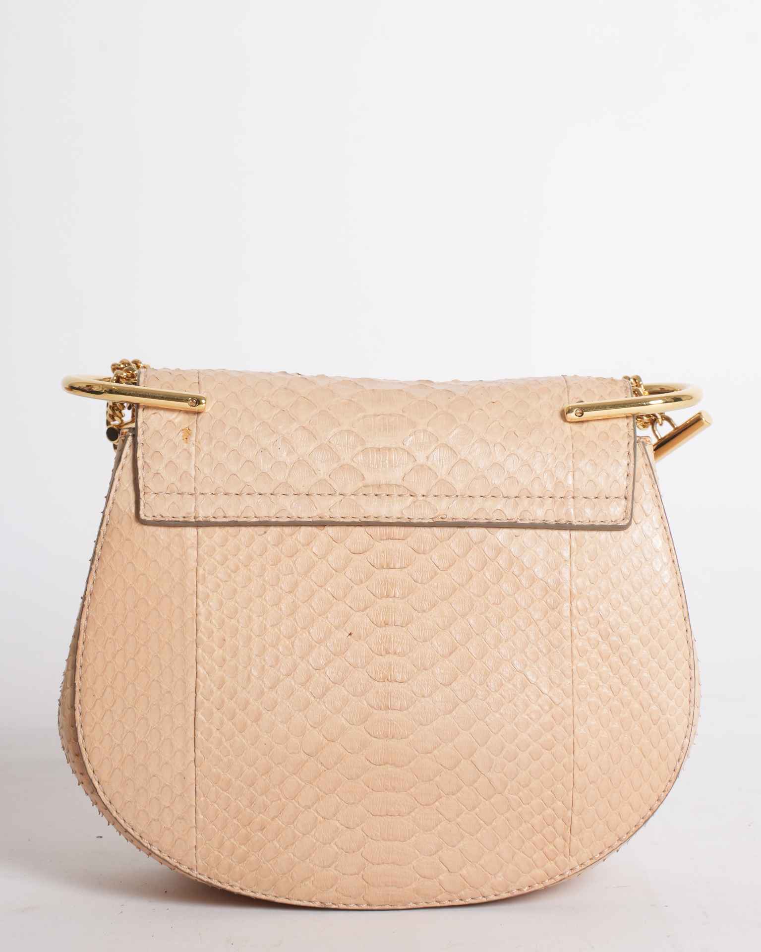 Chloe Beige Python Small Drew Shoulder Bag
