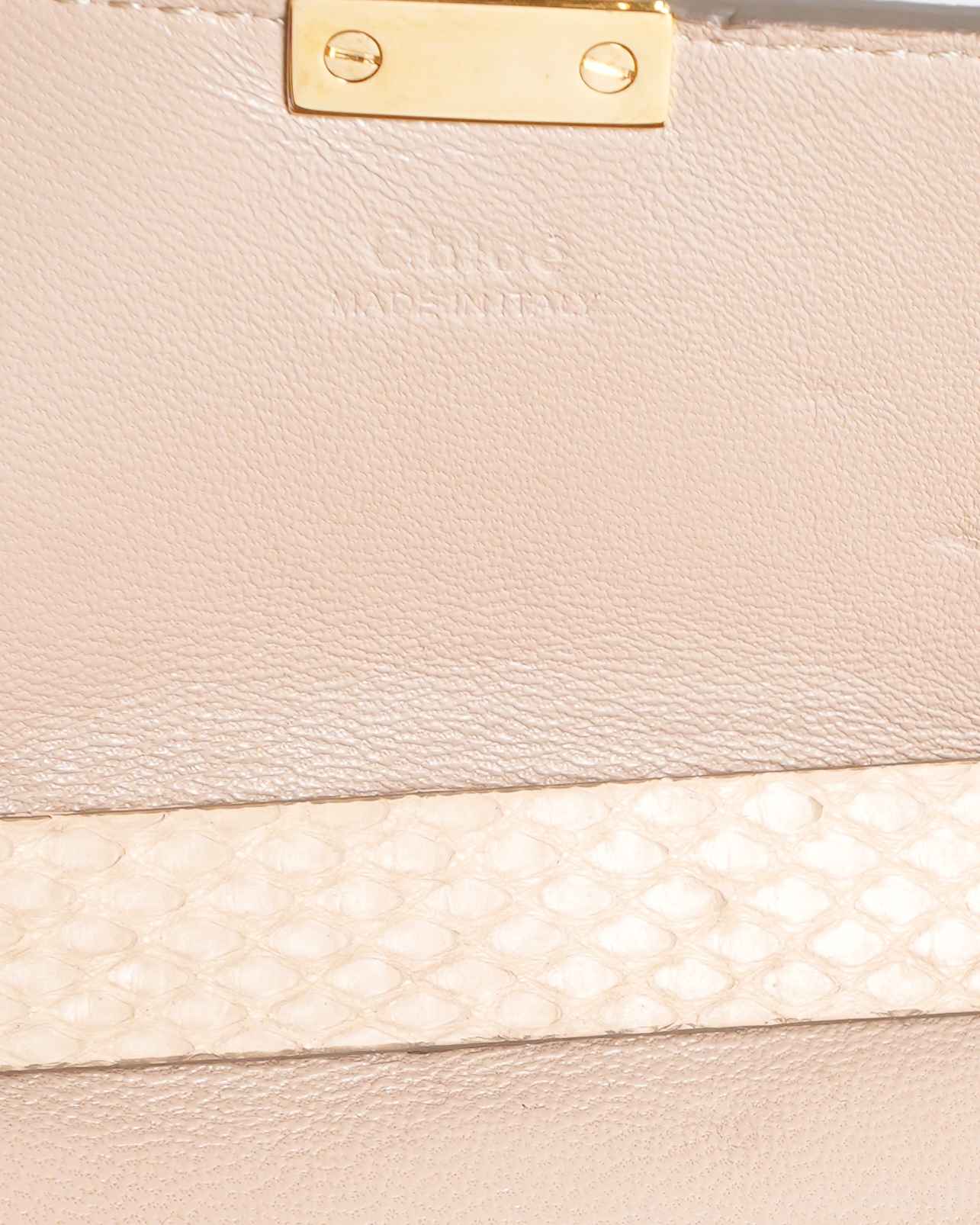 Chloe Beige Python Small Drew Shoulder Bag