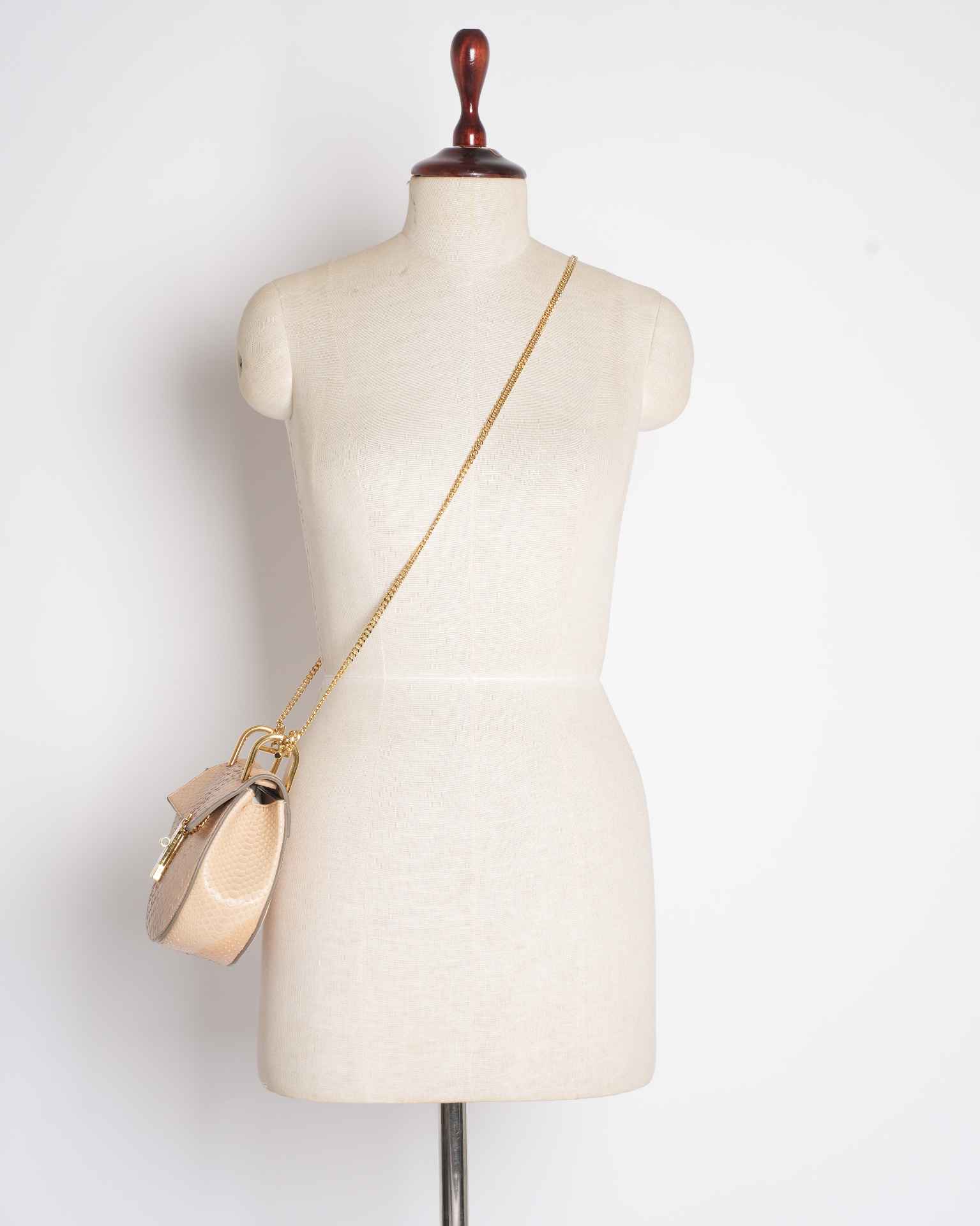 Chloe Beige Python Small Drew Shoulder Bag