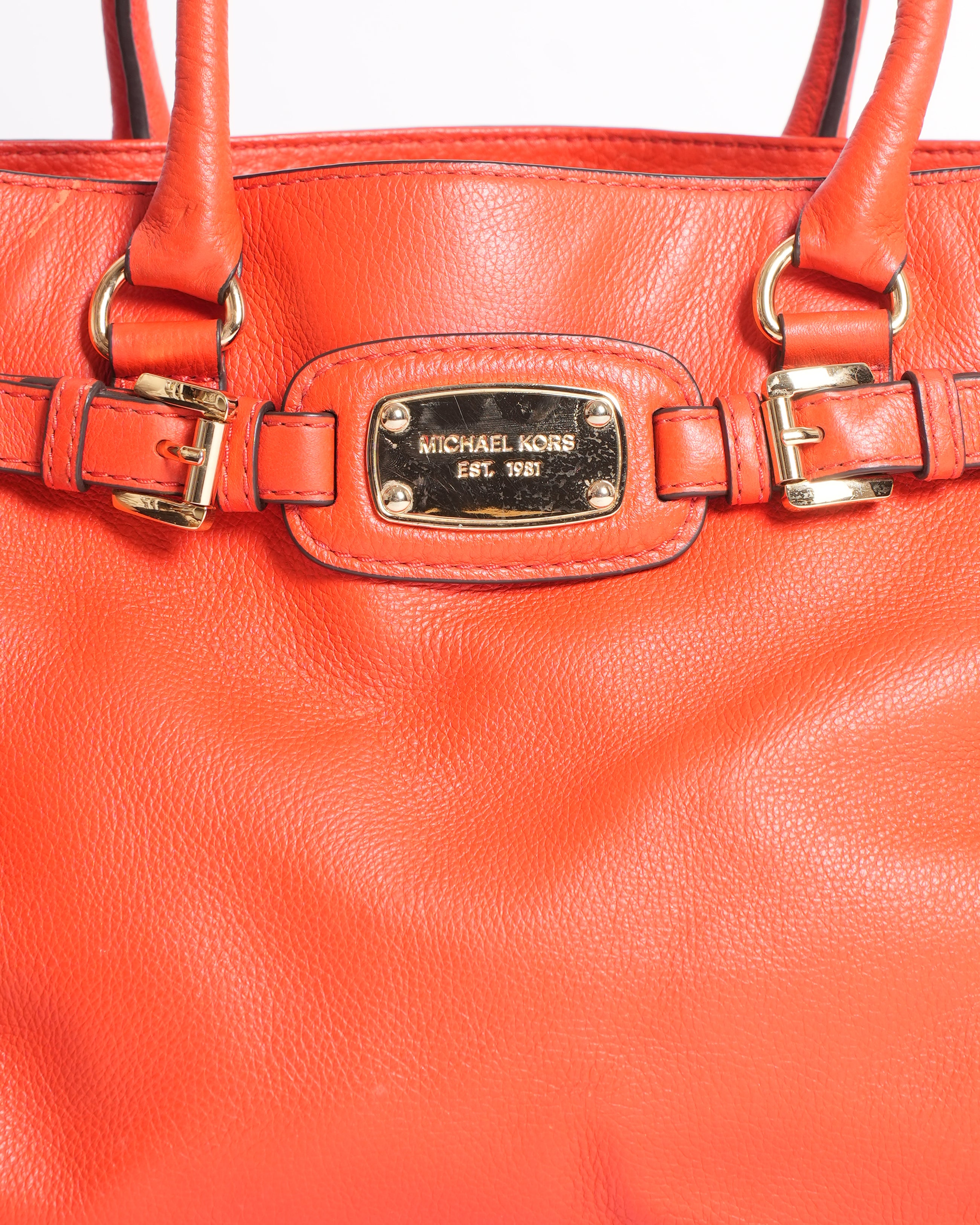 Michael kors hamilton east west orange bag