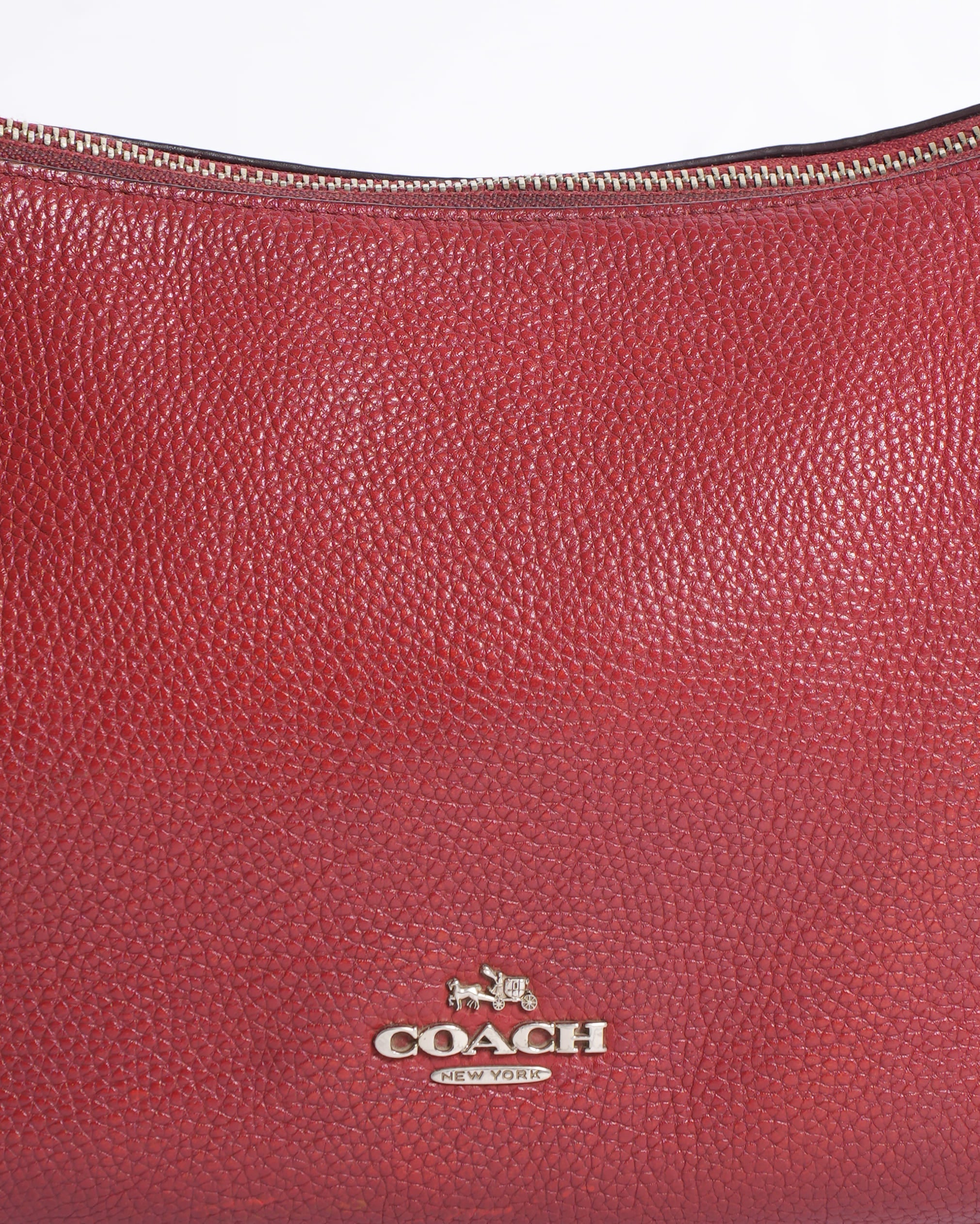 " COACH Textured Top-Handle Shoulder Bag with Detachable Strap"
