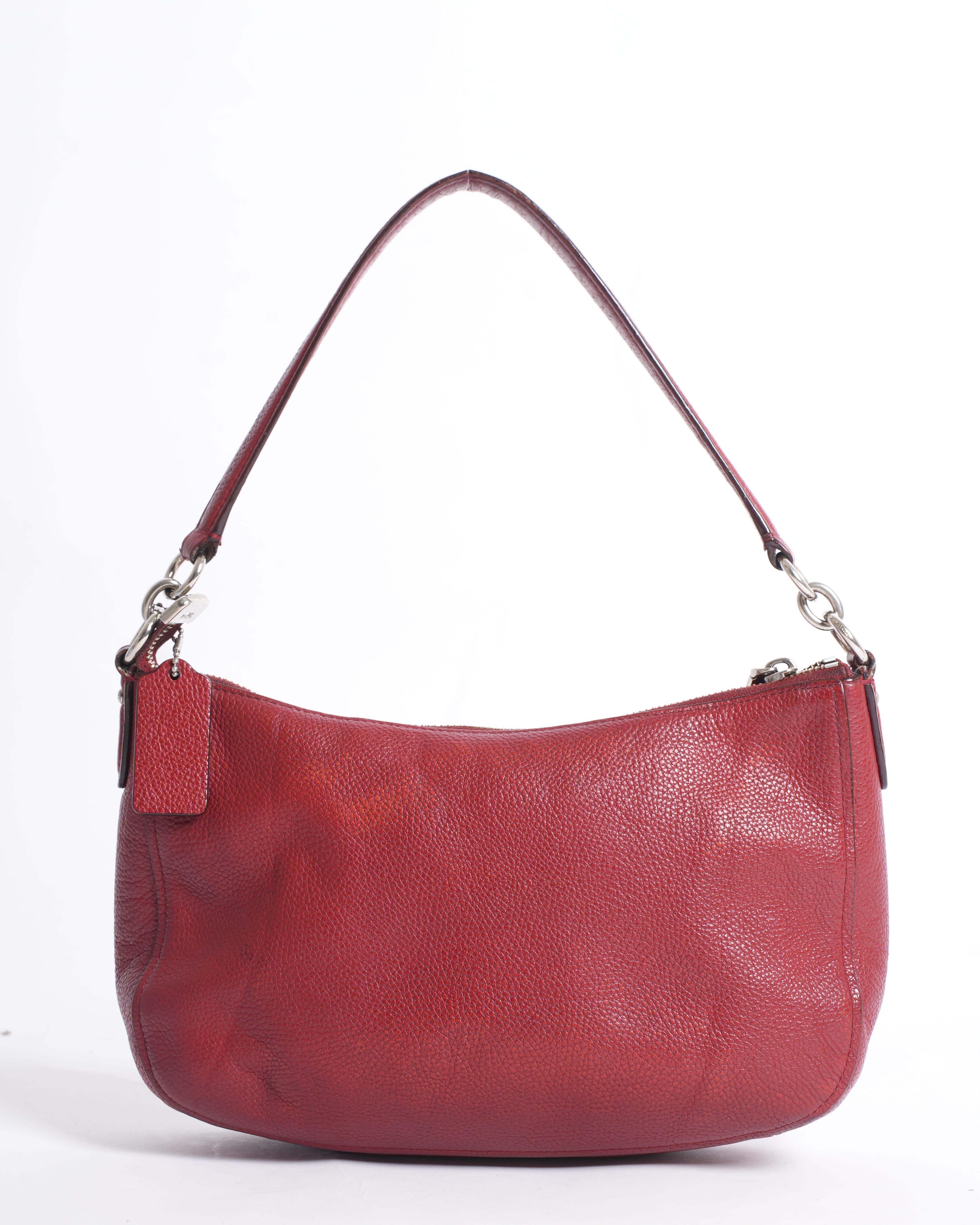 " COACH Textured Top-Handle Shoulder Bag with Detachable Strap"