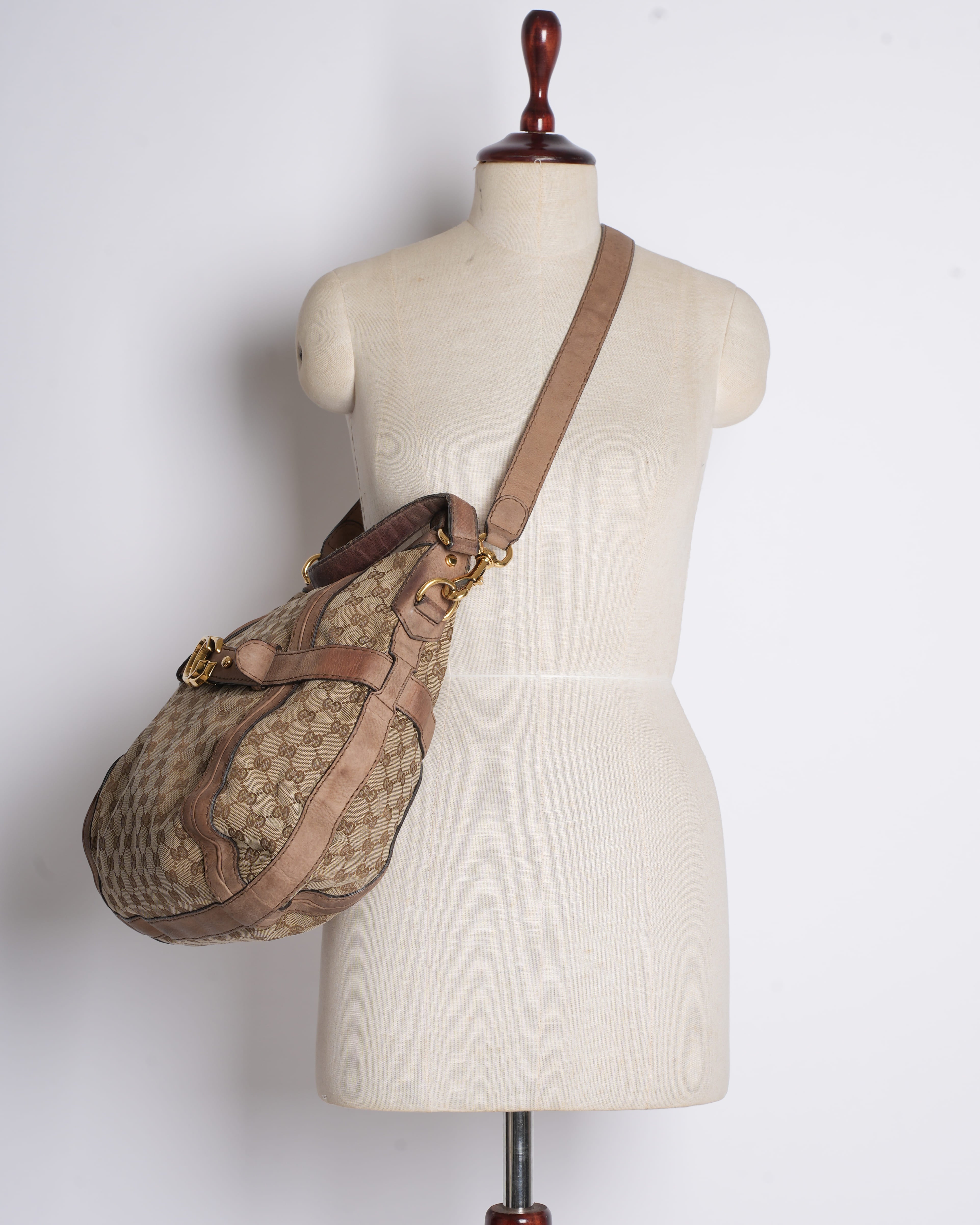 Gucci Canvas Small Running GG Hobo Bag