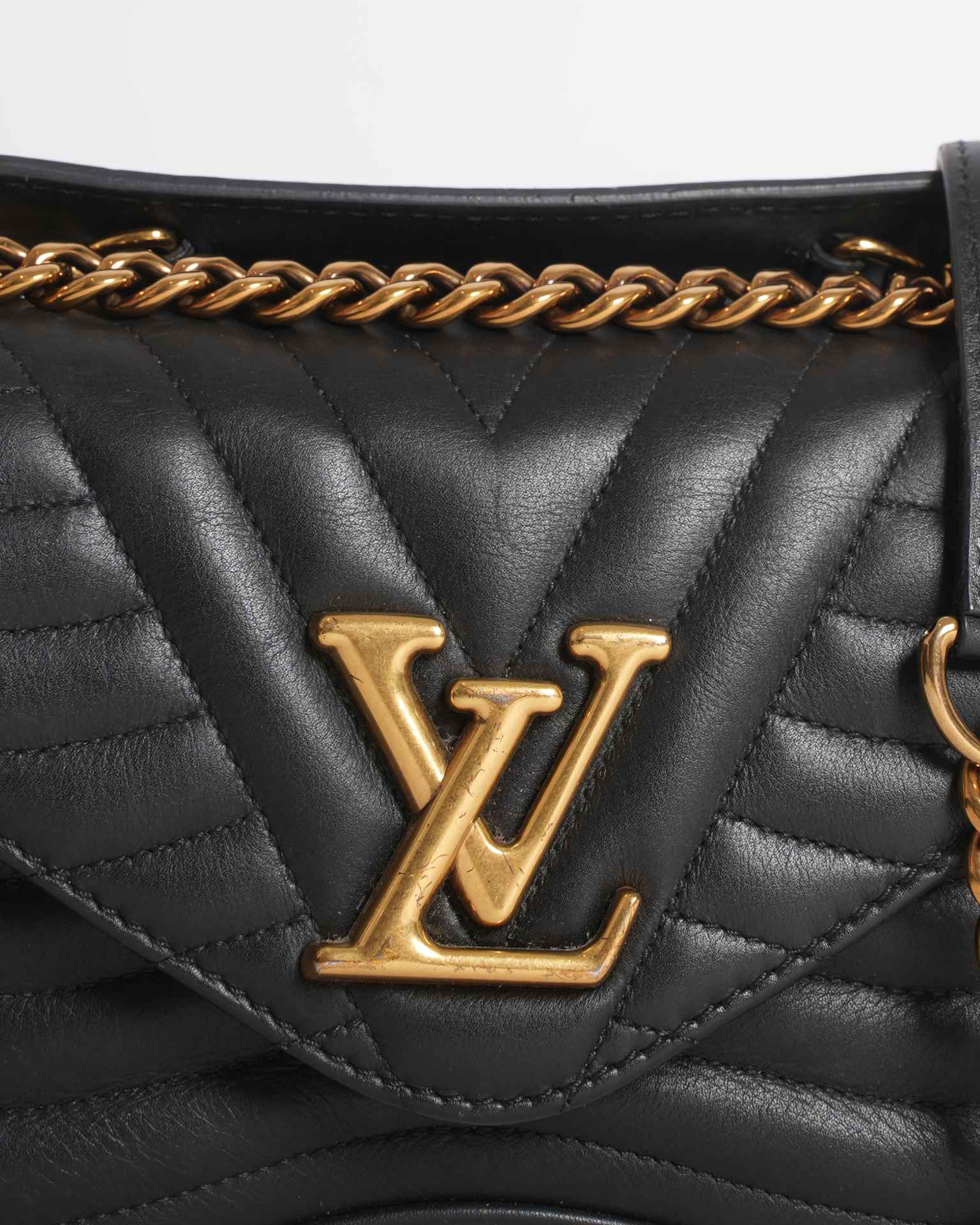Louis Vuitton Black Leather New Wave Chain PM Bag