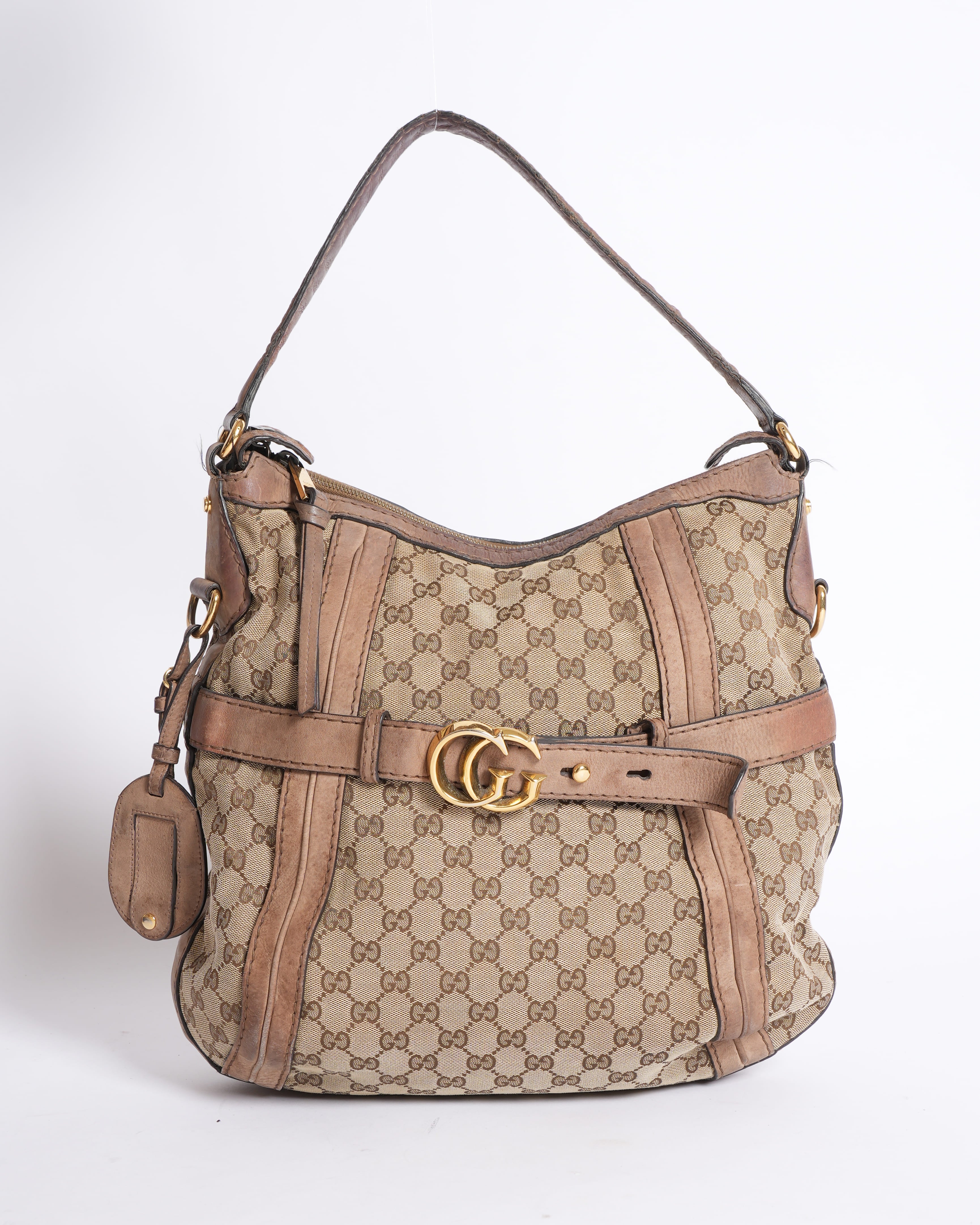 Gucci Canvas Small Running GG Hobo Bag
