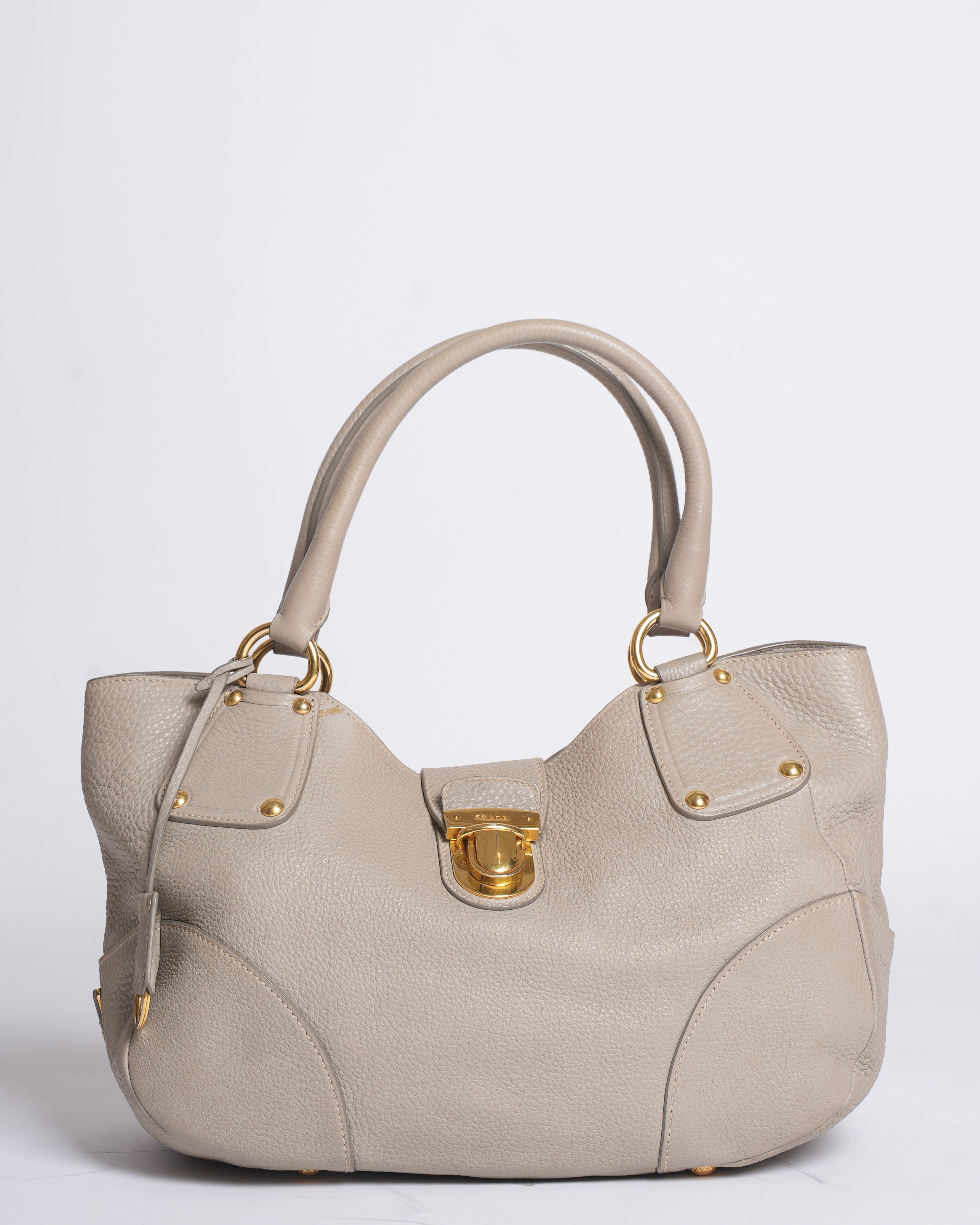 Prada Tracolla Camel Leather Shoulder Bag