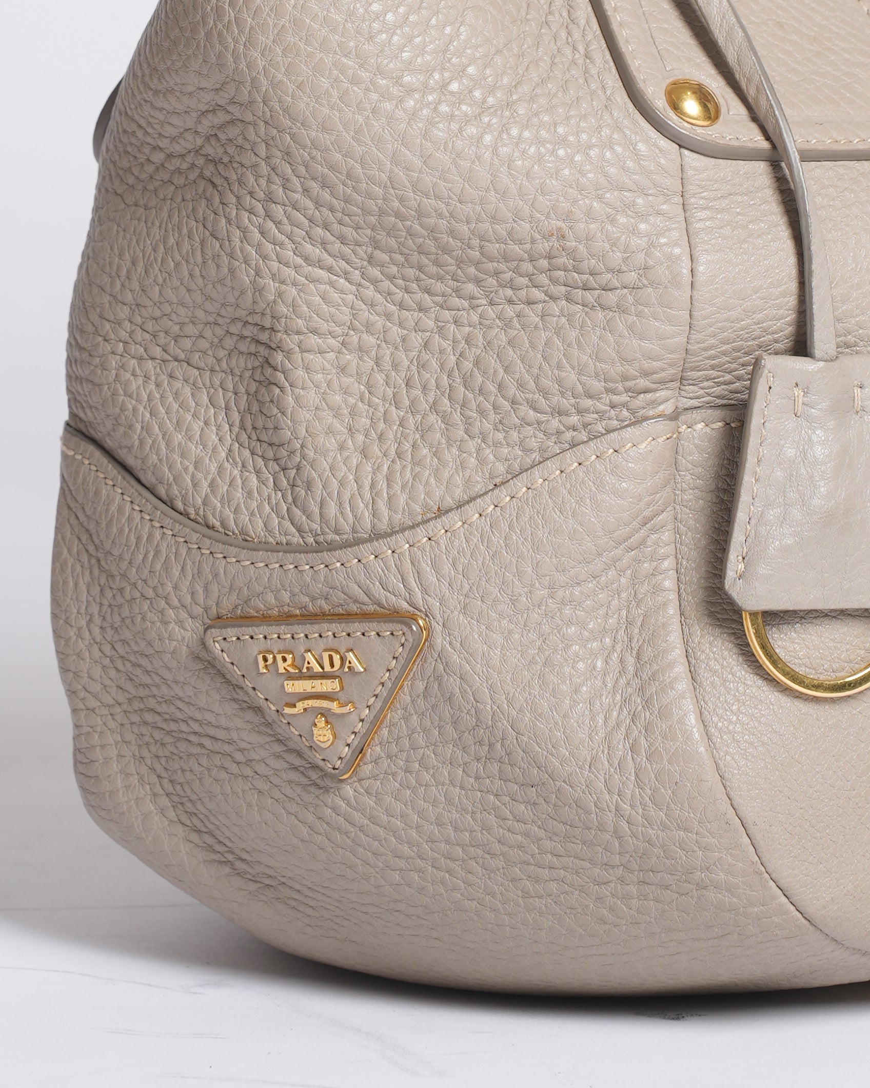 Prada Tracolla Camel Leather Shoulder Bag