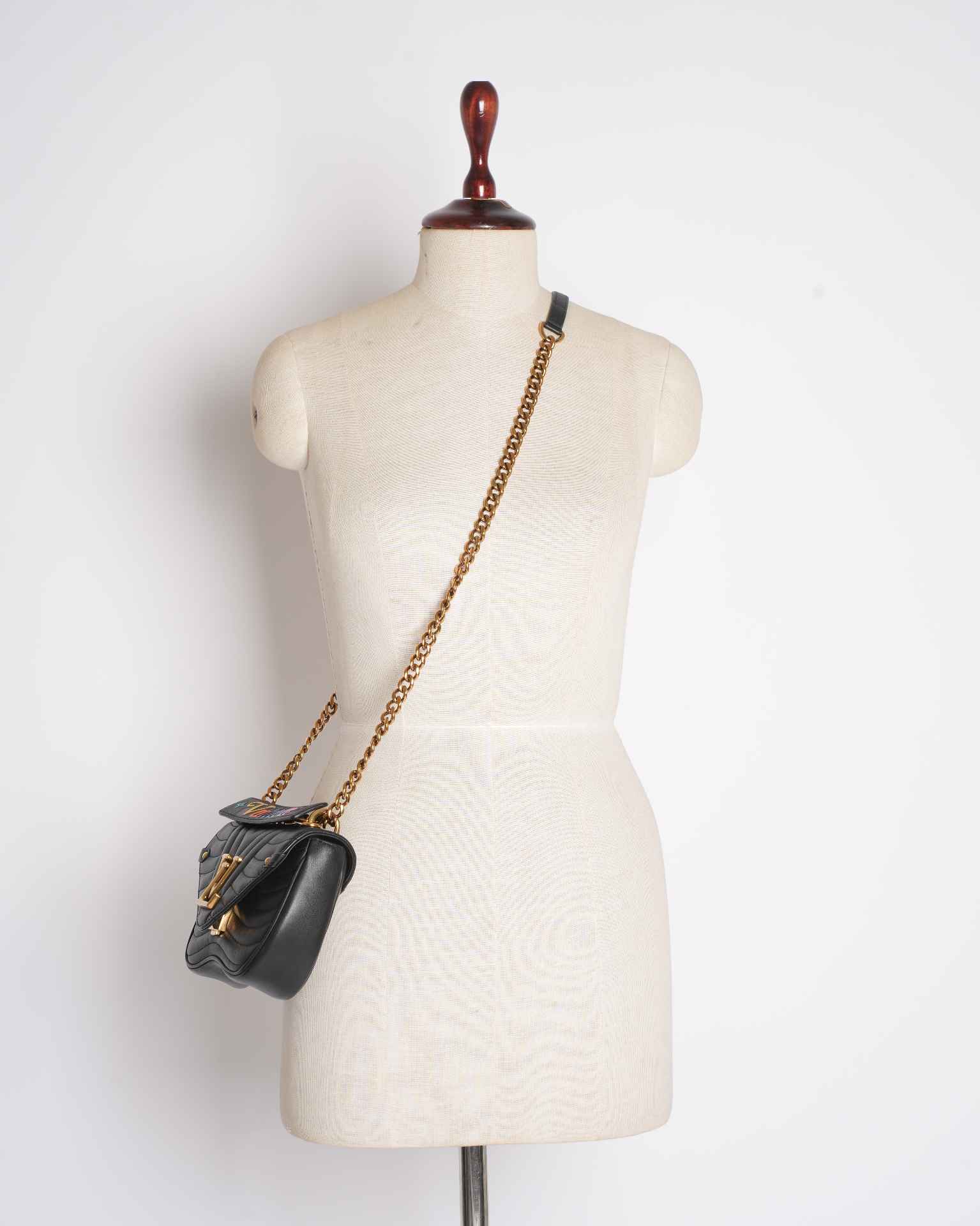Louis Vuitton Black Leather New Wave Chain PM Bag
