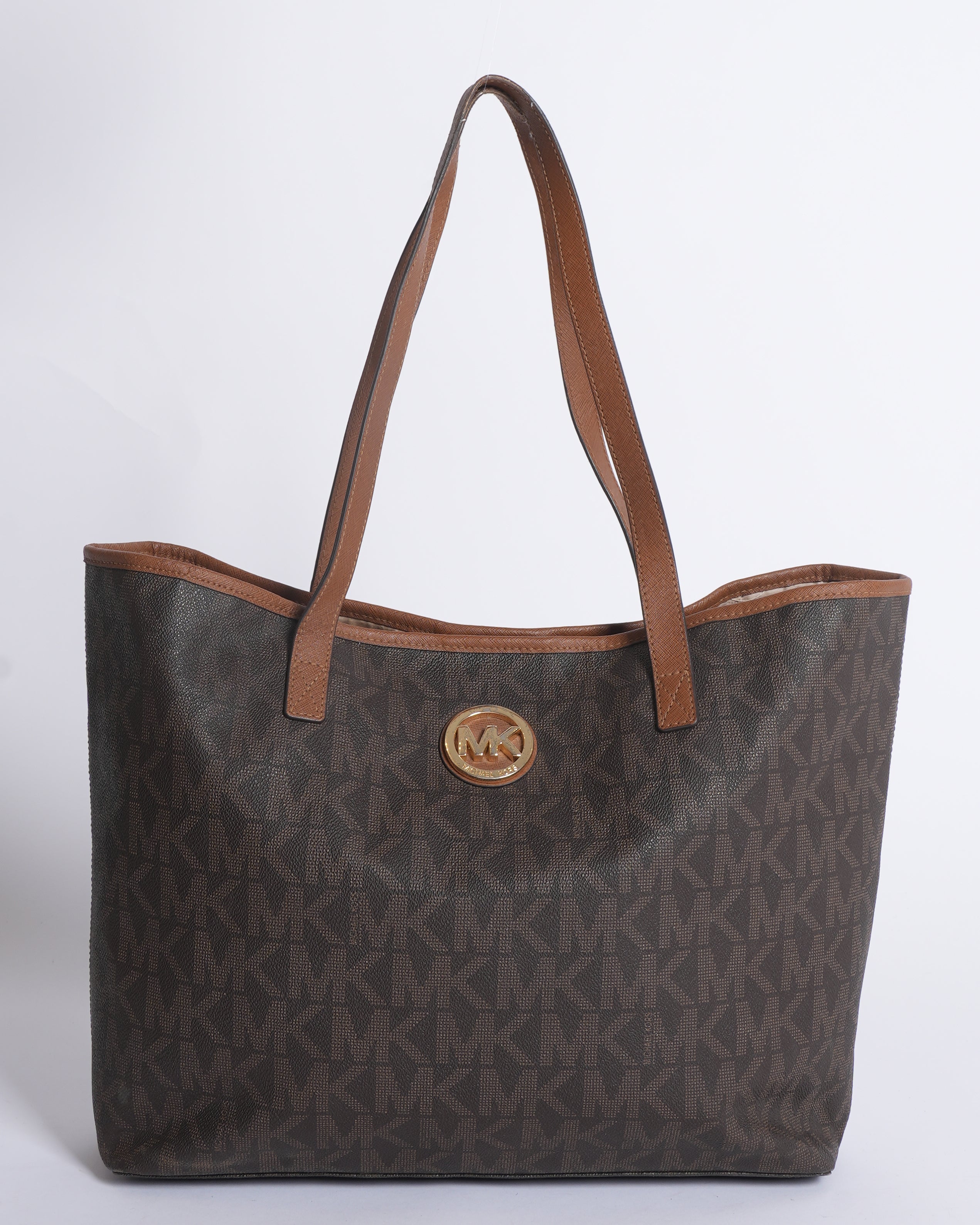 MK Monogram Signature Tote In Brown