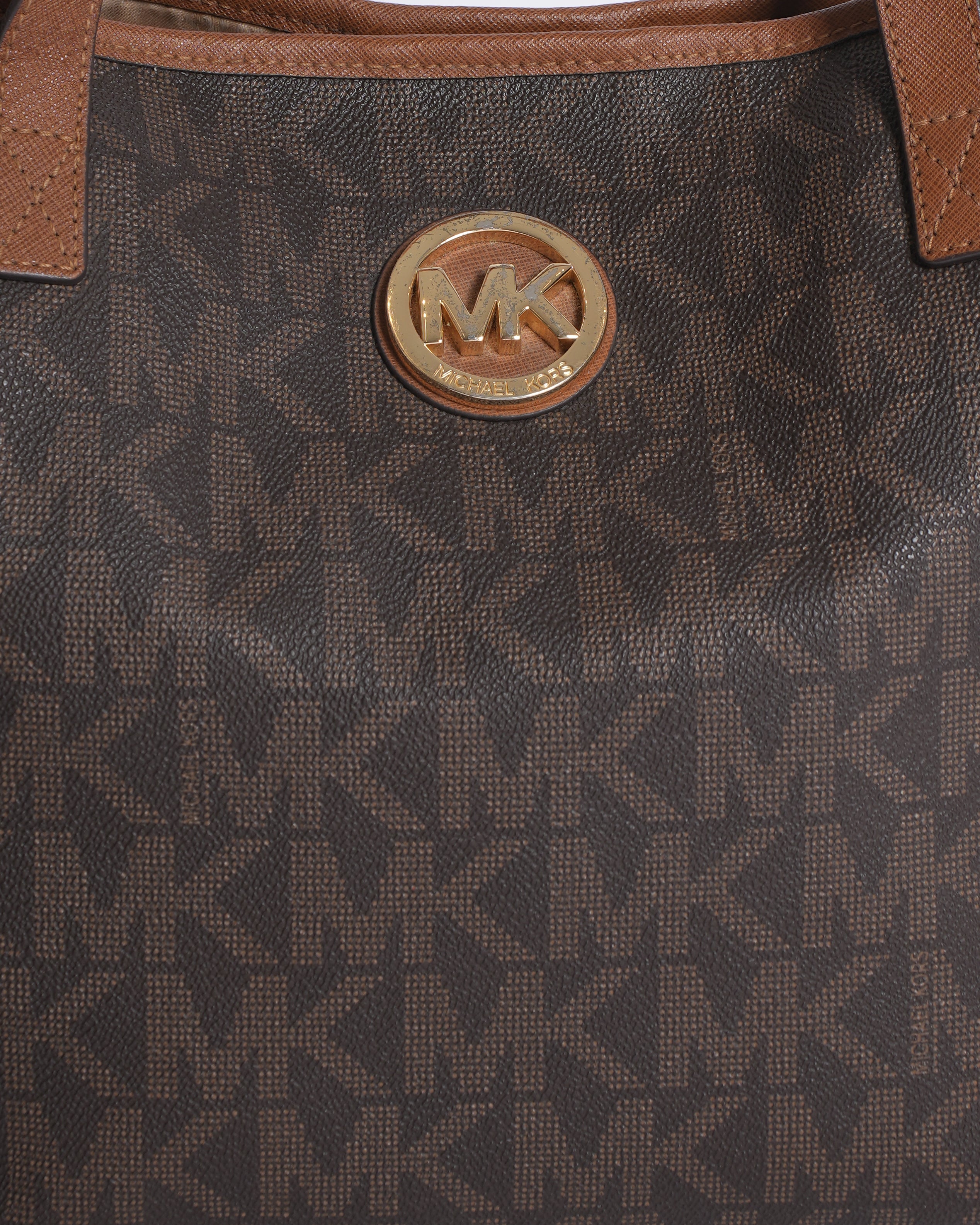 MK Monogram Signature Tote In Brown