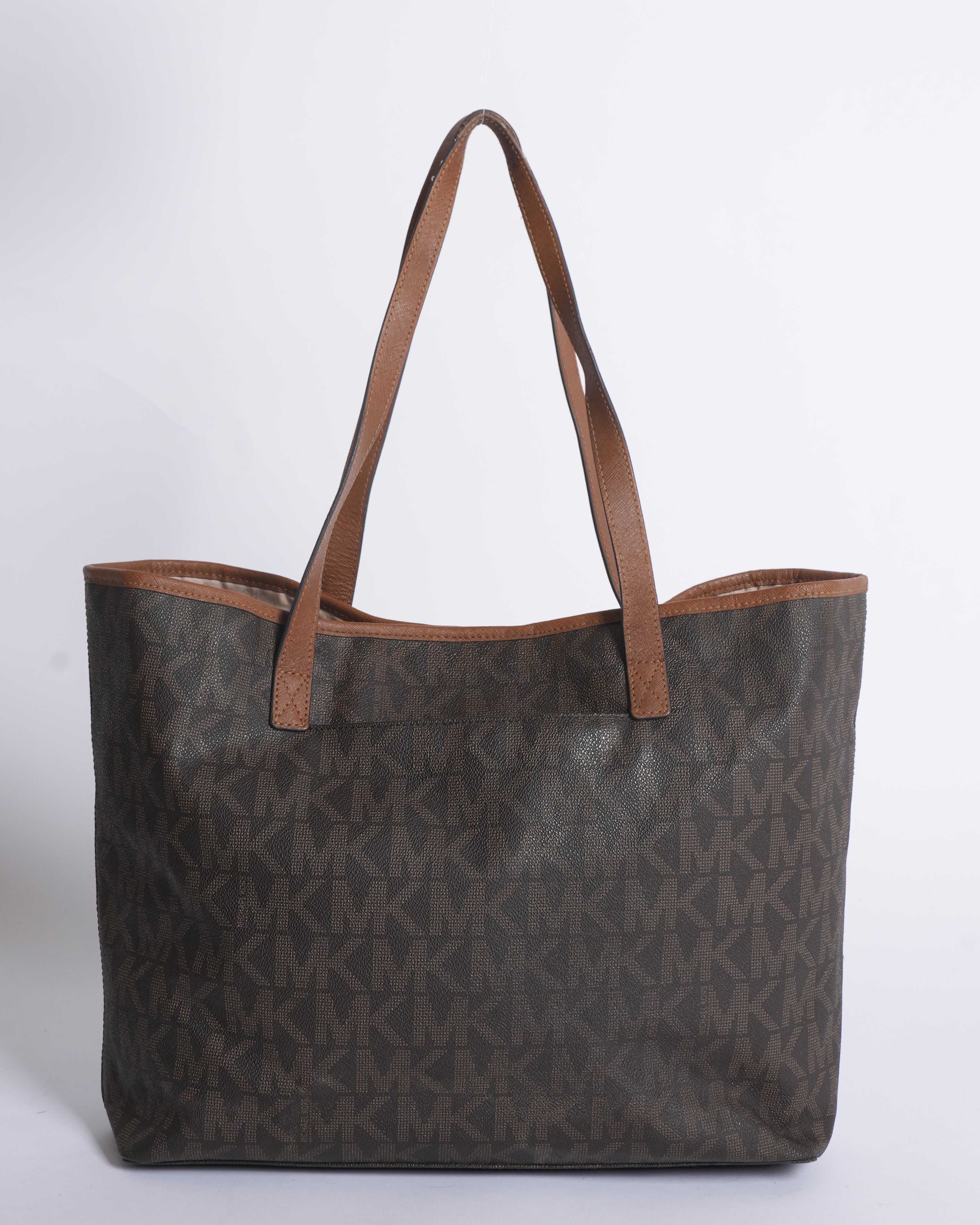 MK Monogram Signature Tote In Brown