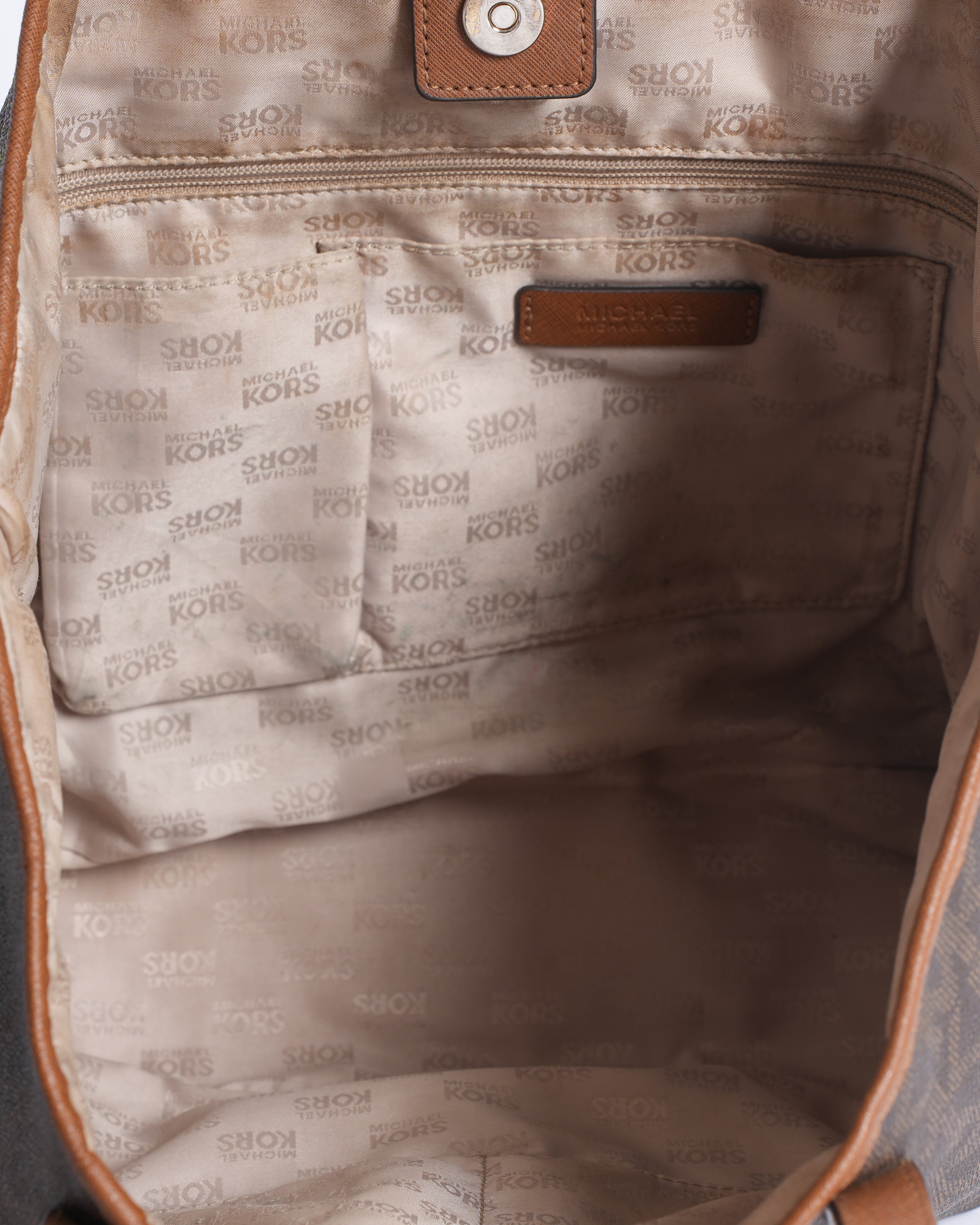 MK Monogram Signature Tote In Brown