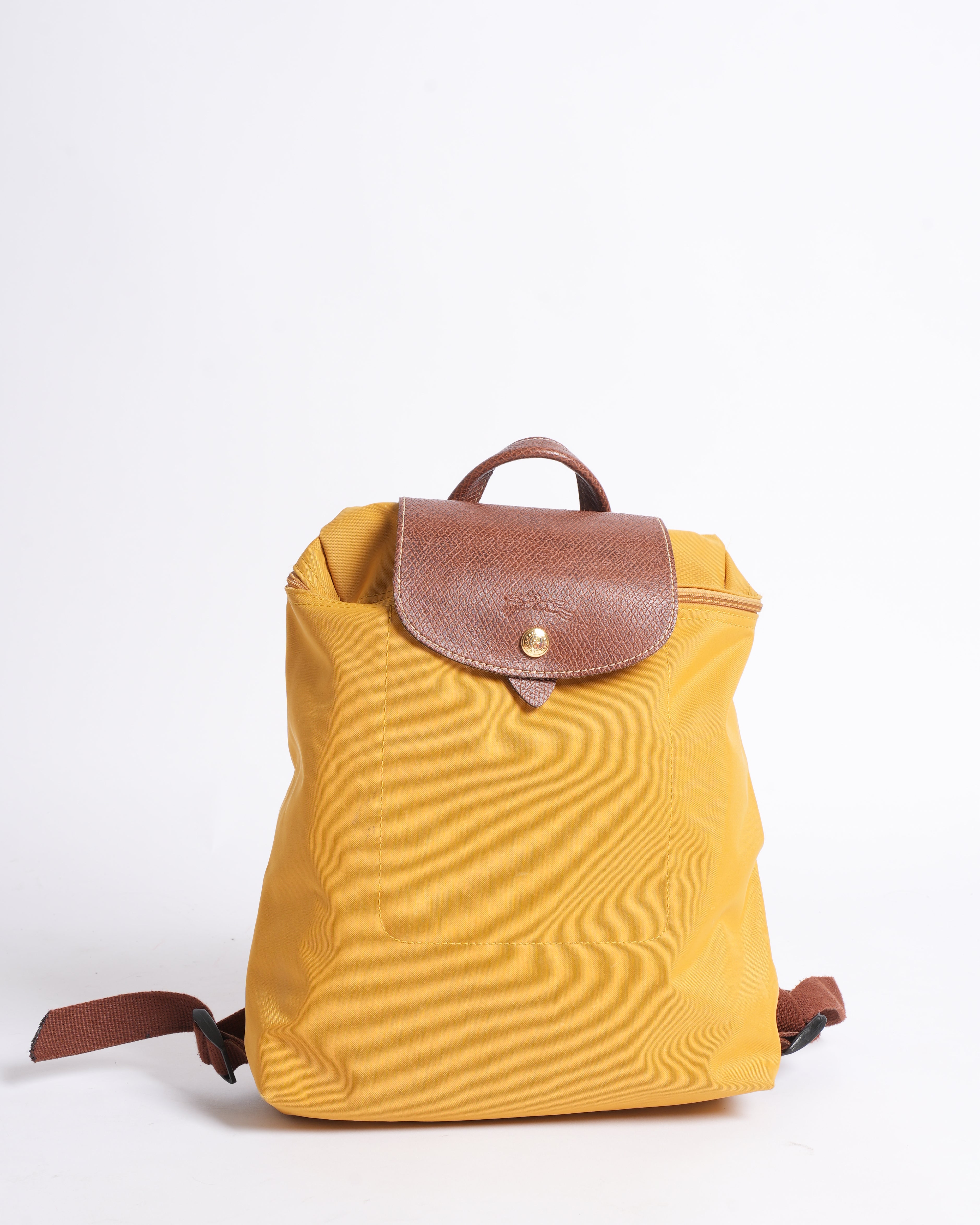 Longchamp Yellow Nylon Backpack