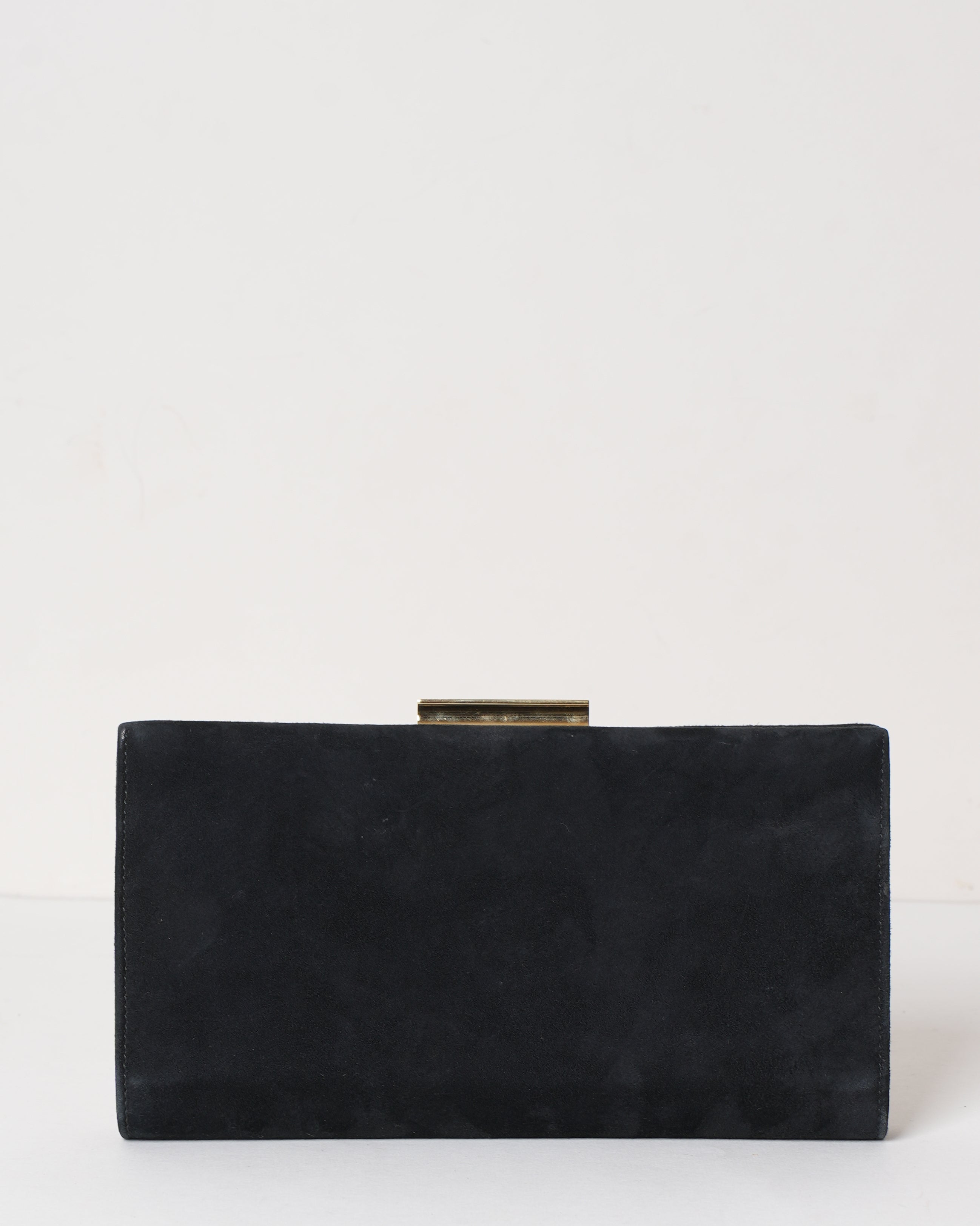 Salvatore Ferragamo Black Suede Clutch