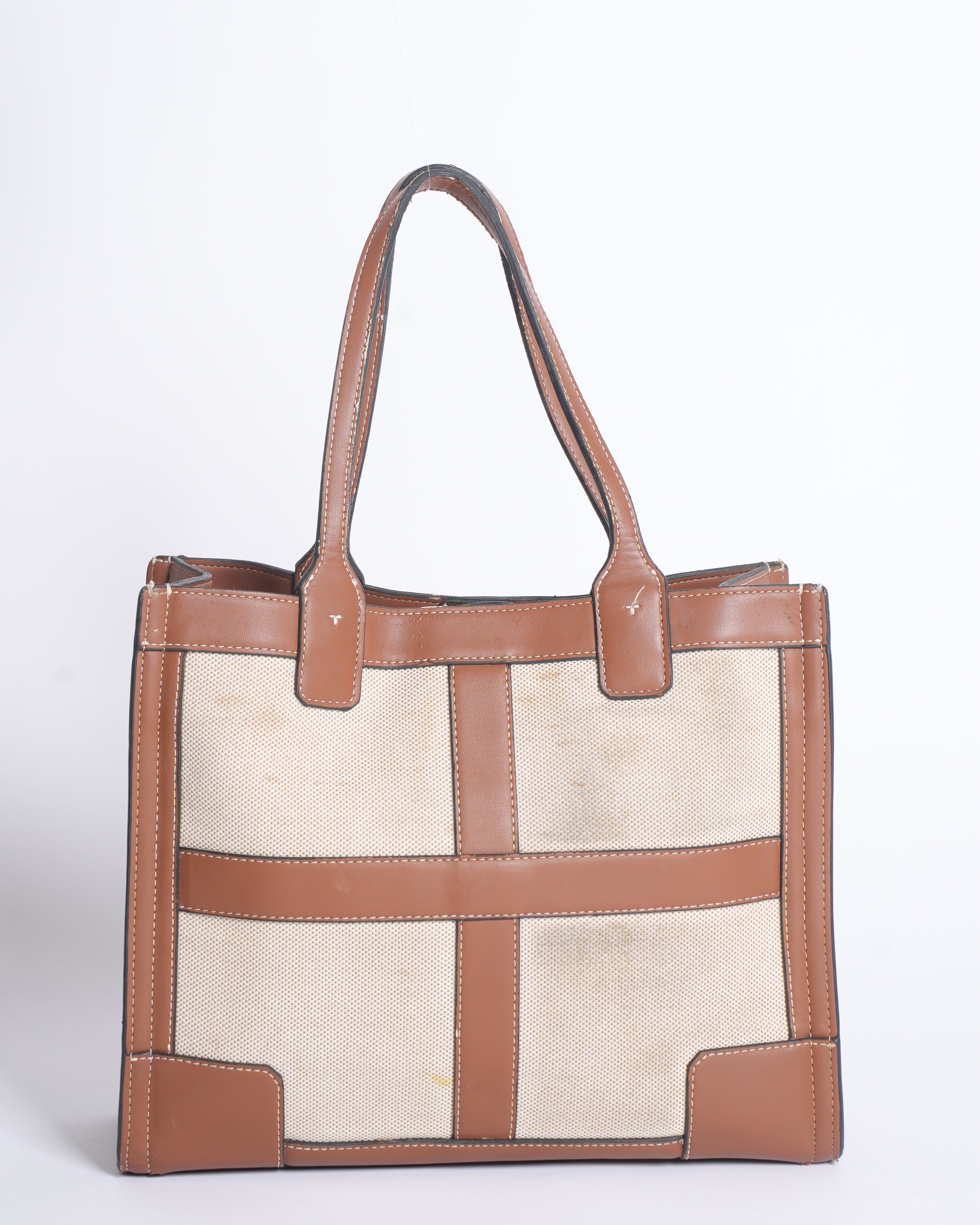 Tory Burch Ella Canvas & Leather Shoulder Bag