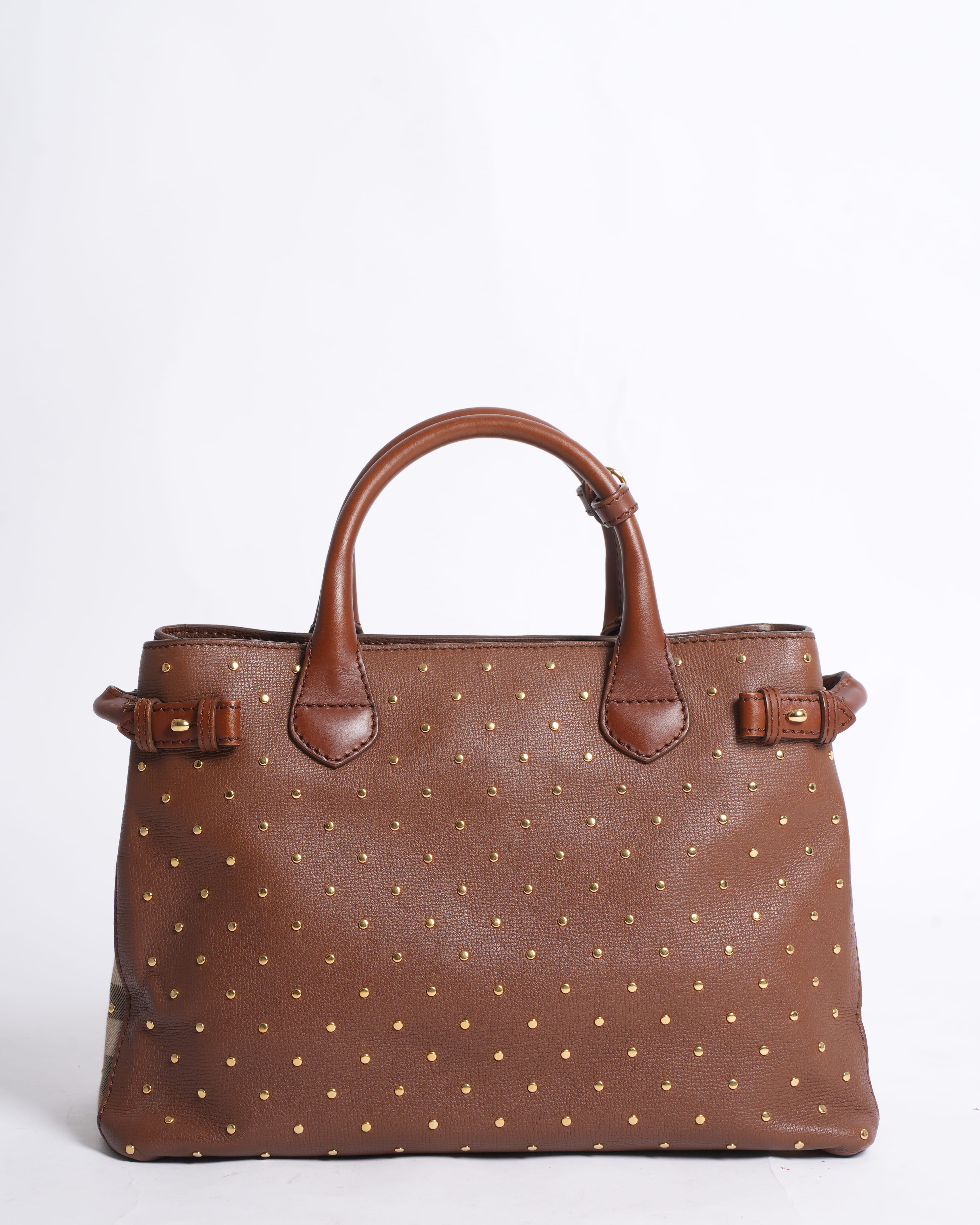 Burberry Studded Banner Top Handle Bag With Detachable Shoulder Strap