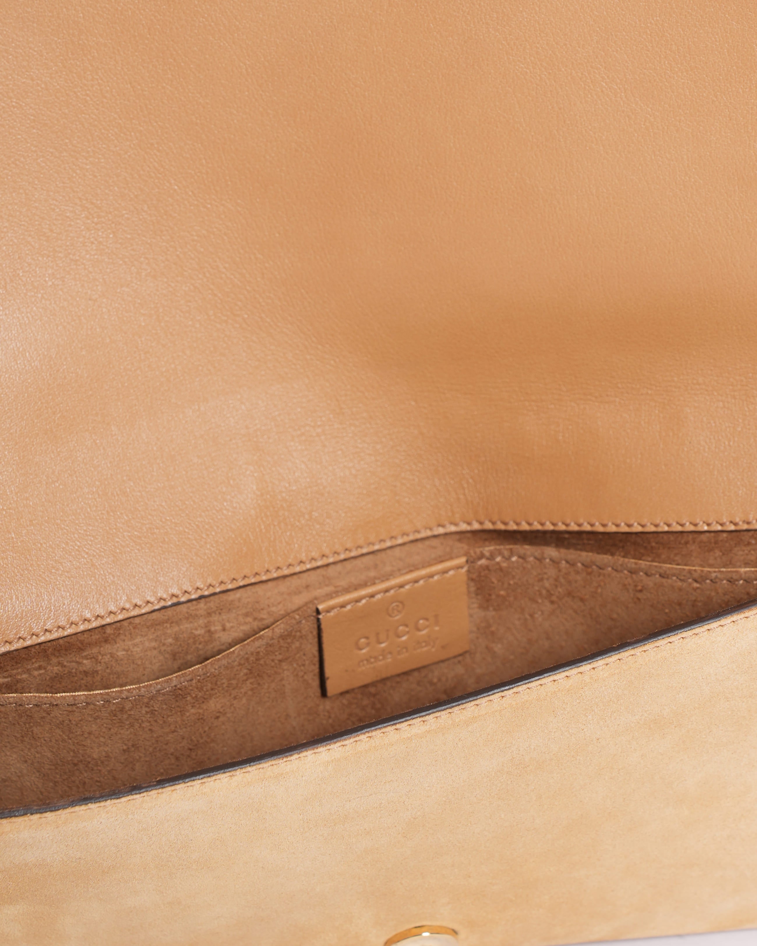 Gucci Romy Suede Clutch Bag