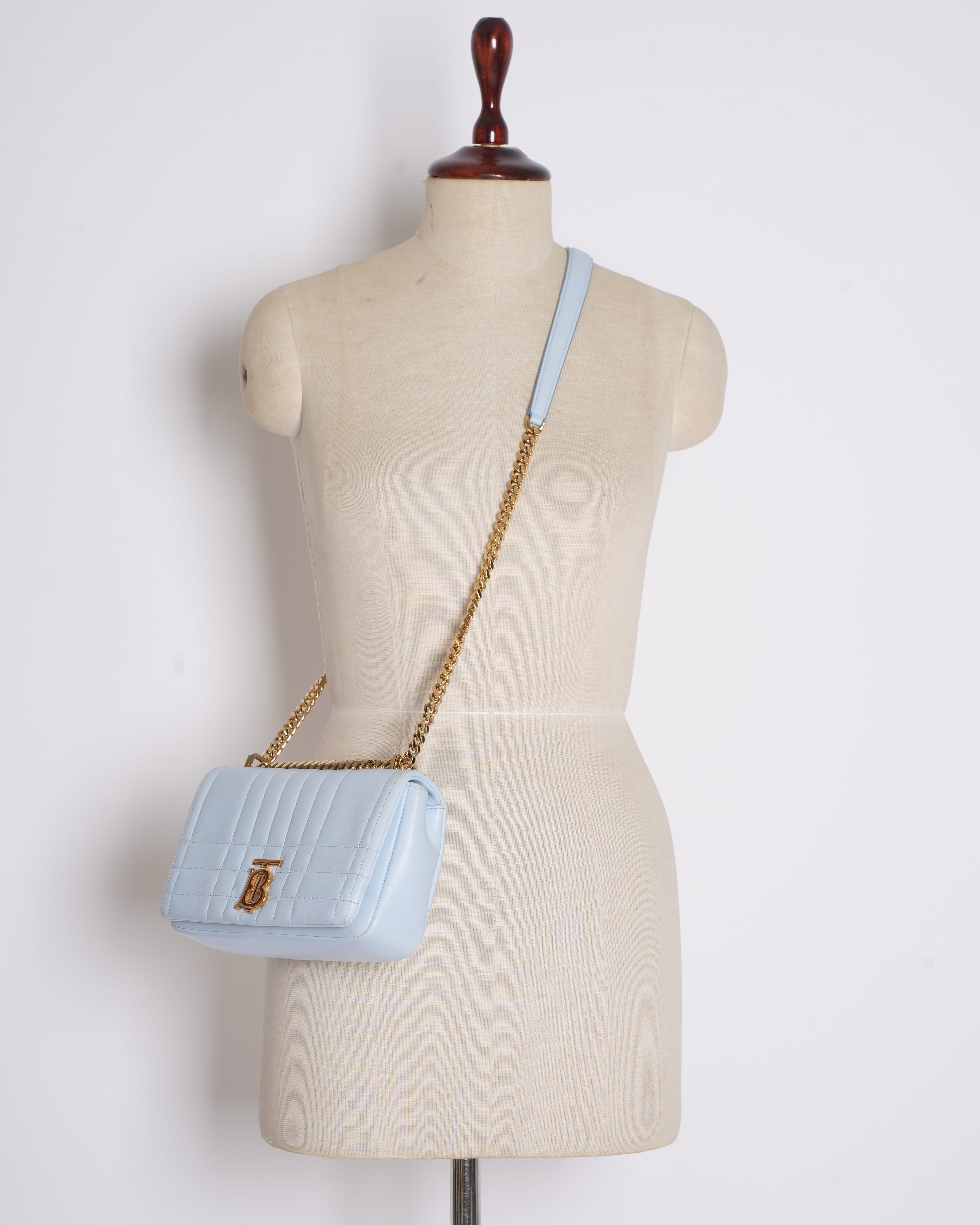 BURBERRY Blue Lola Small Leather CrossBody Bag