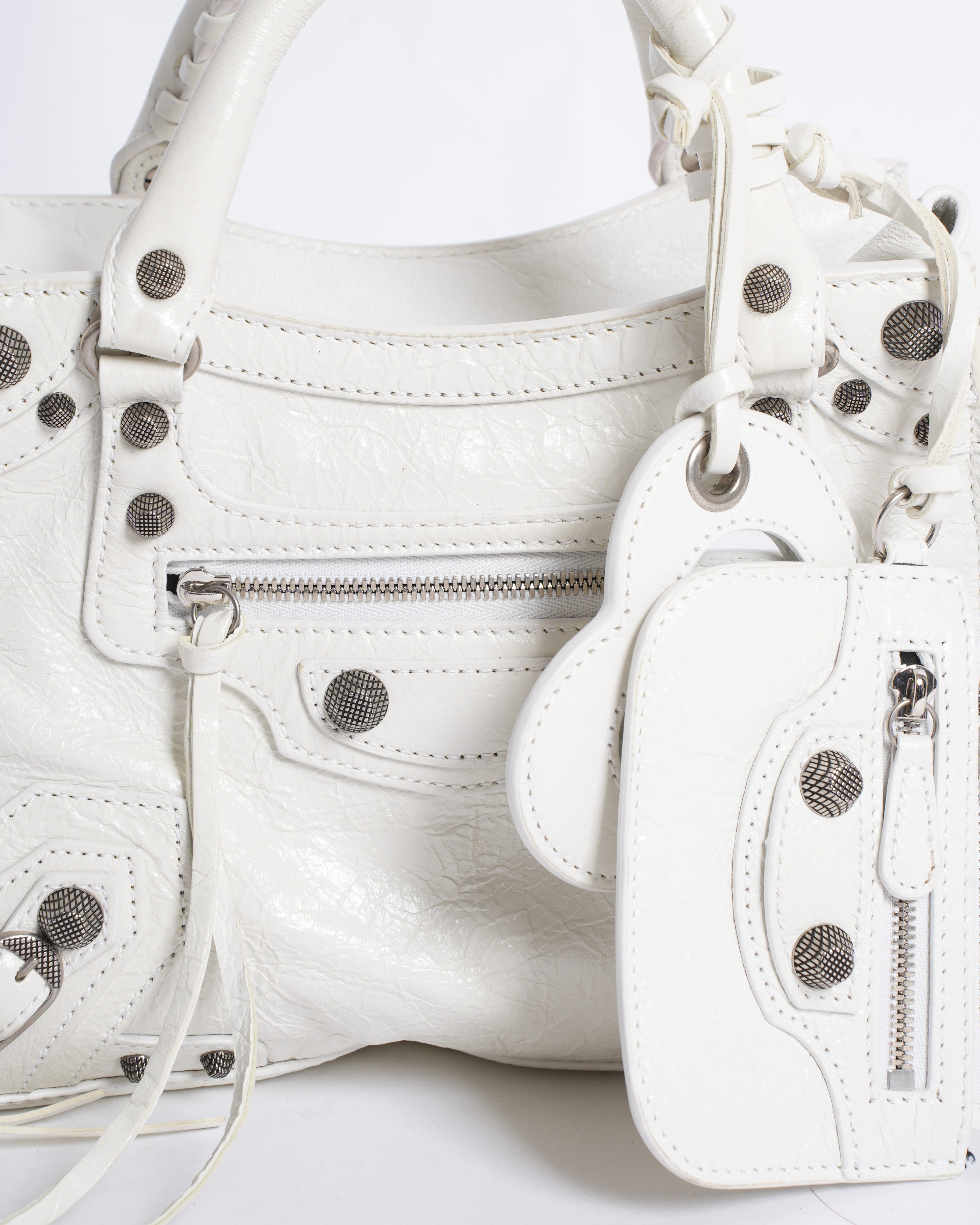 Balenciaga cagole Ivory studded crossbody carrycity medium bag