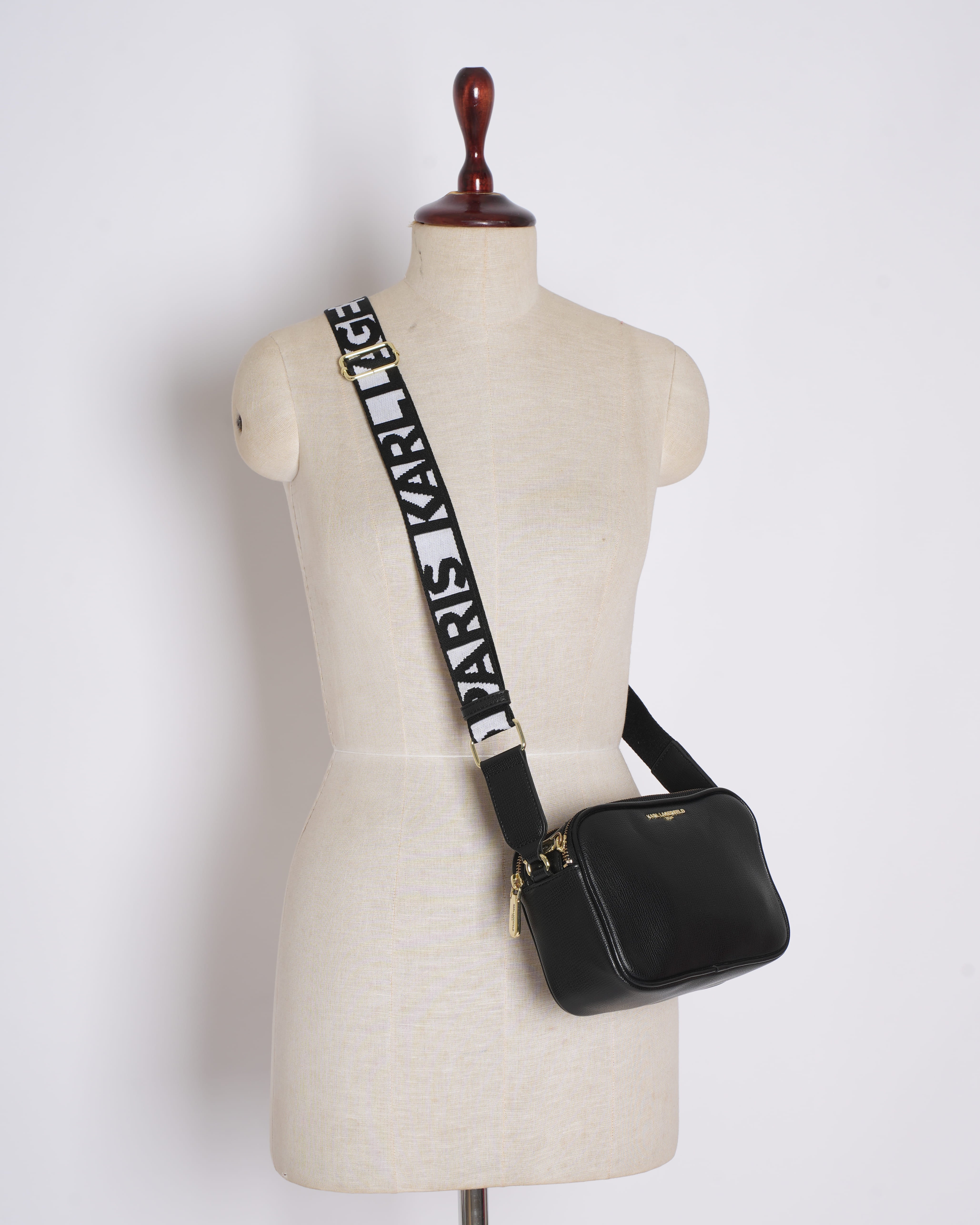 Karl lagerfeld black camera crossbody bag