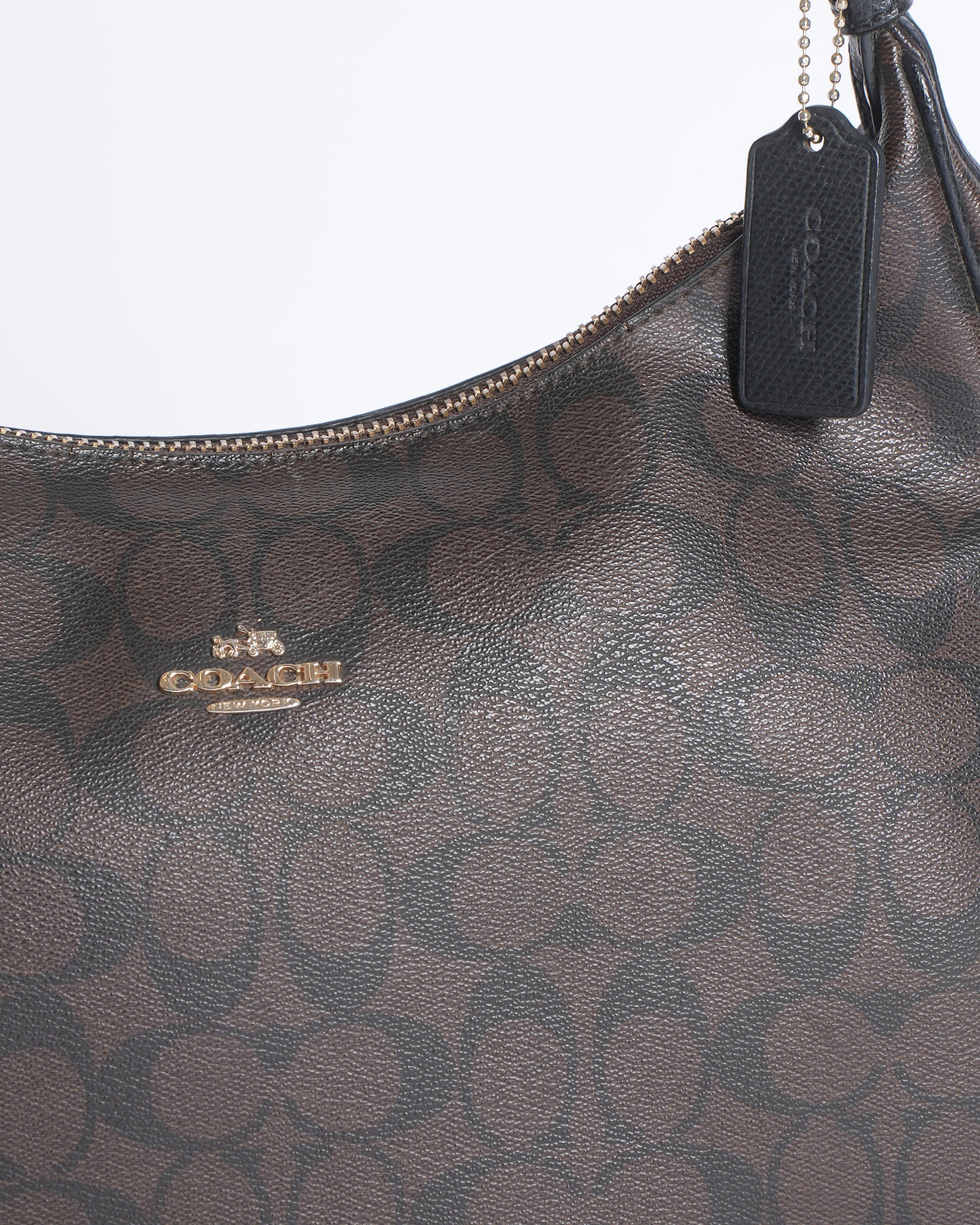 Coach Monogram Hobo Bag In Brown