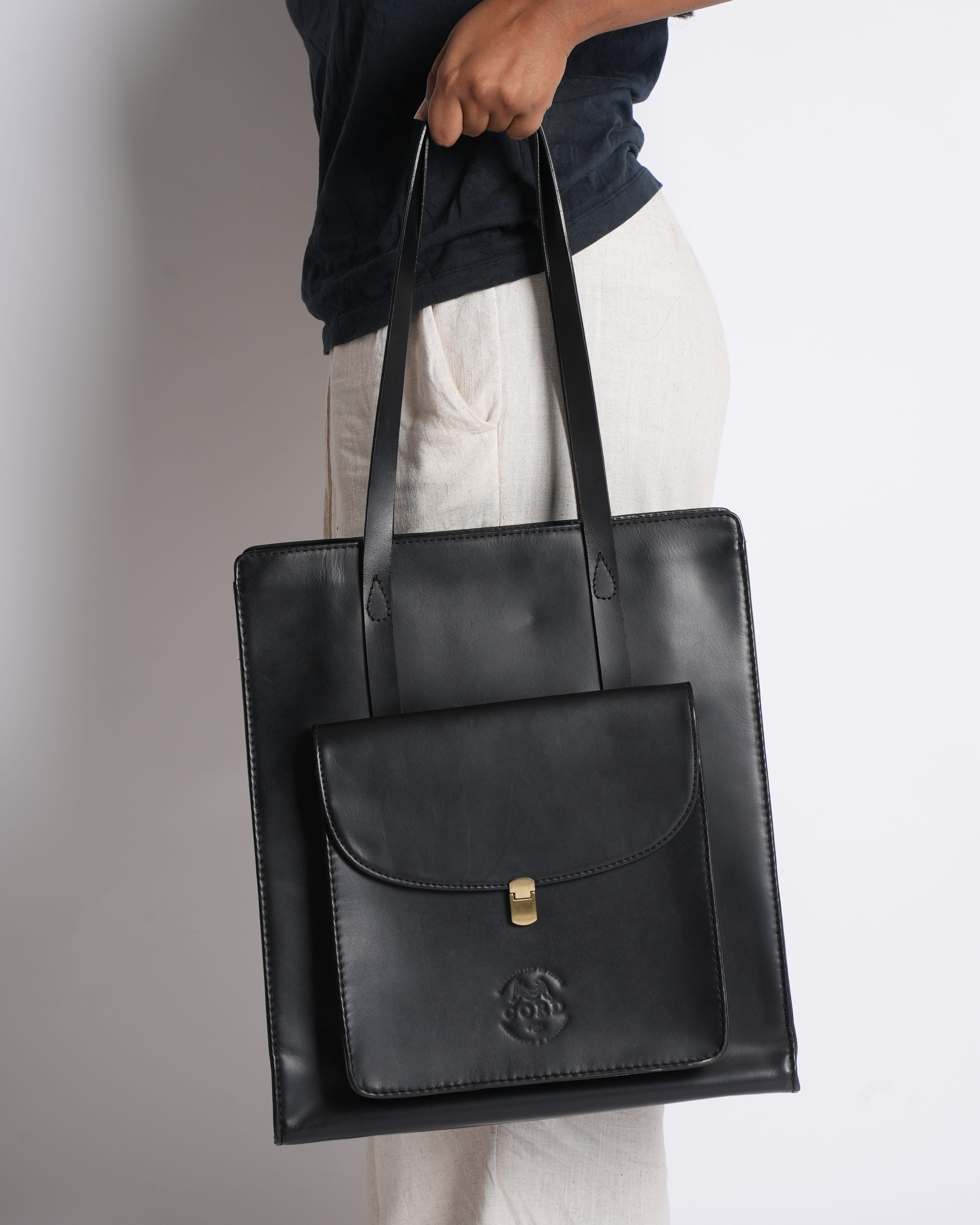 Cord Black Odyssey Tote Bag in Black