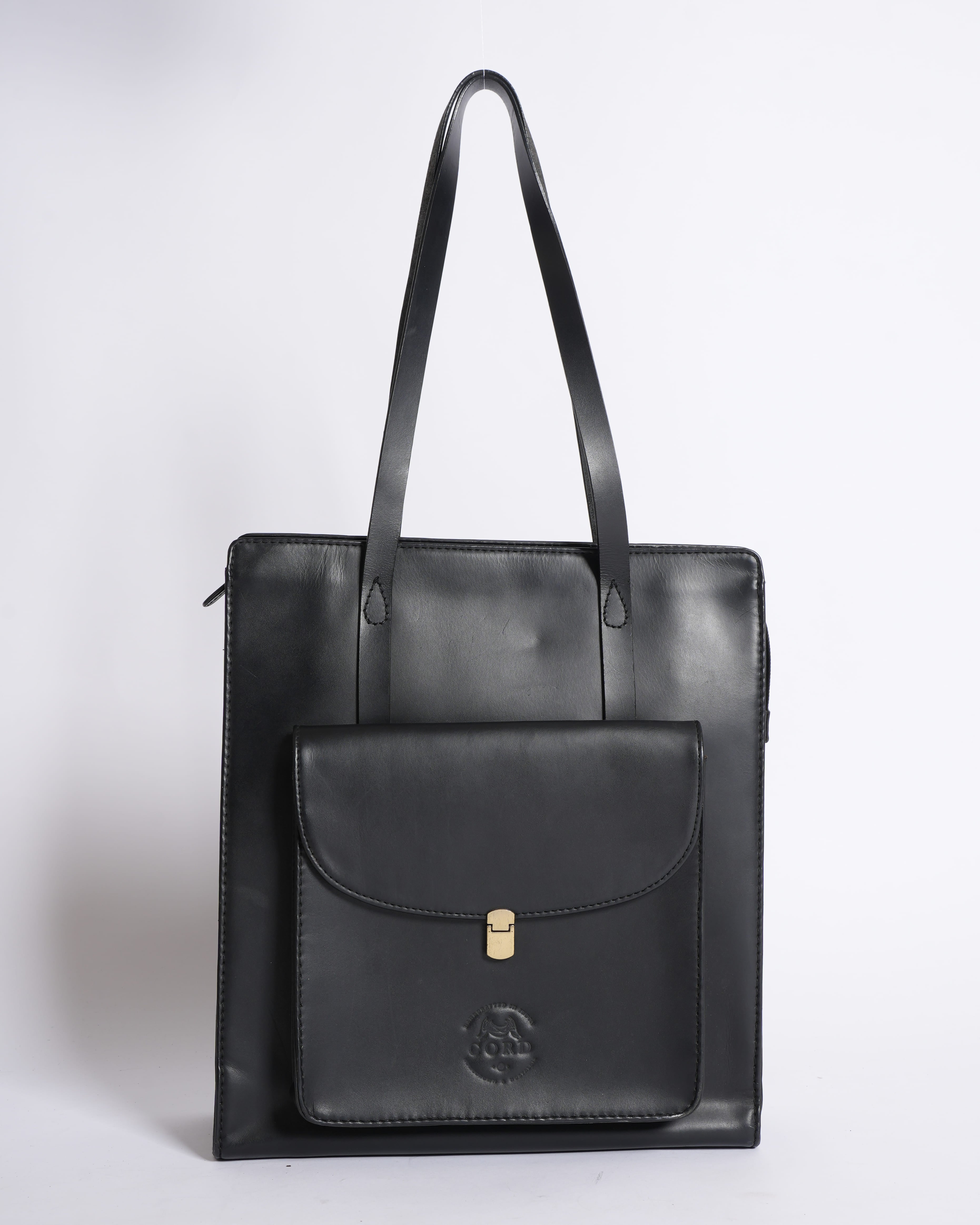 Cord Black Odyssey Tote Bag in Black