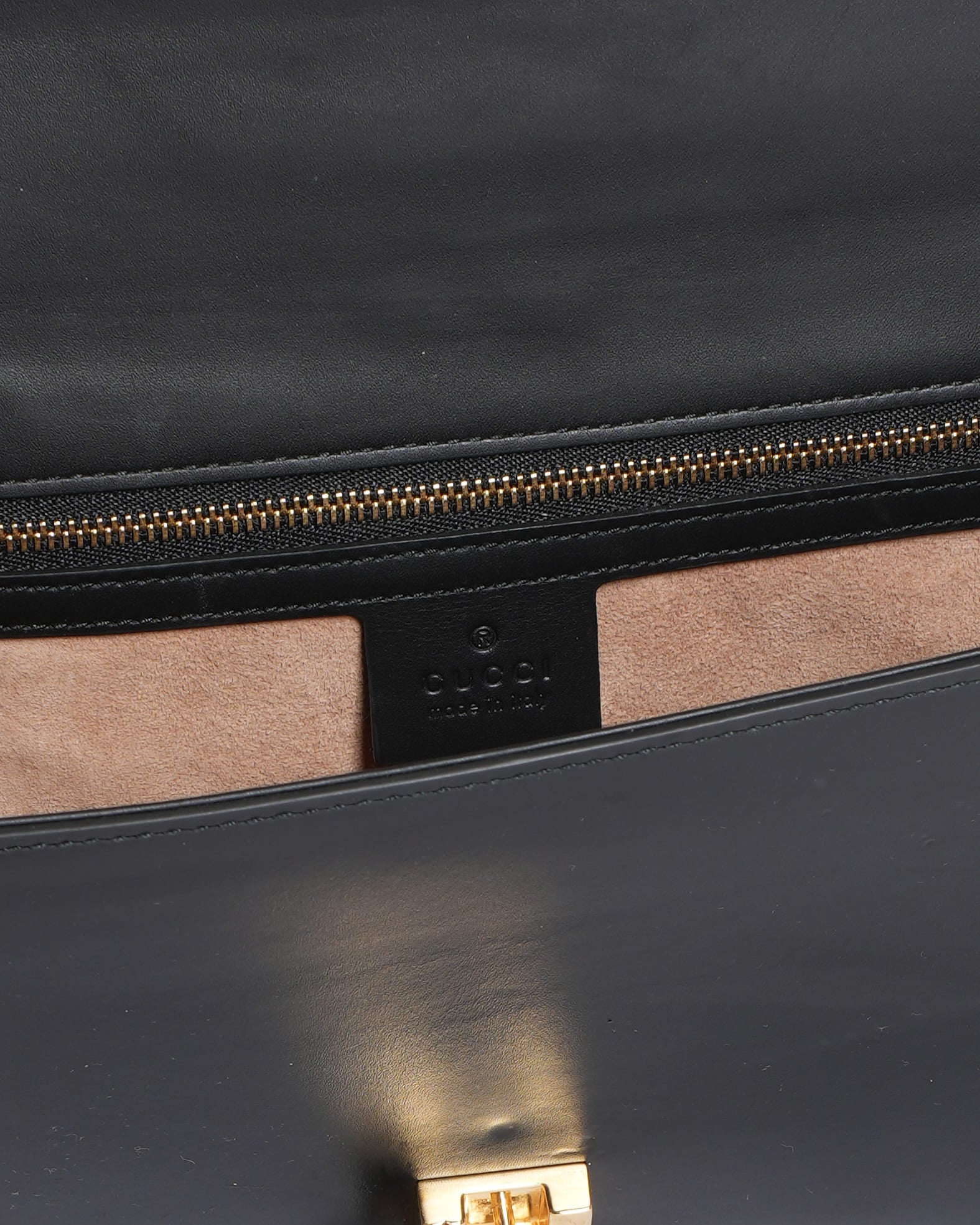 Gucci Sylvie Leather Shoulder Bag in Black