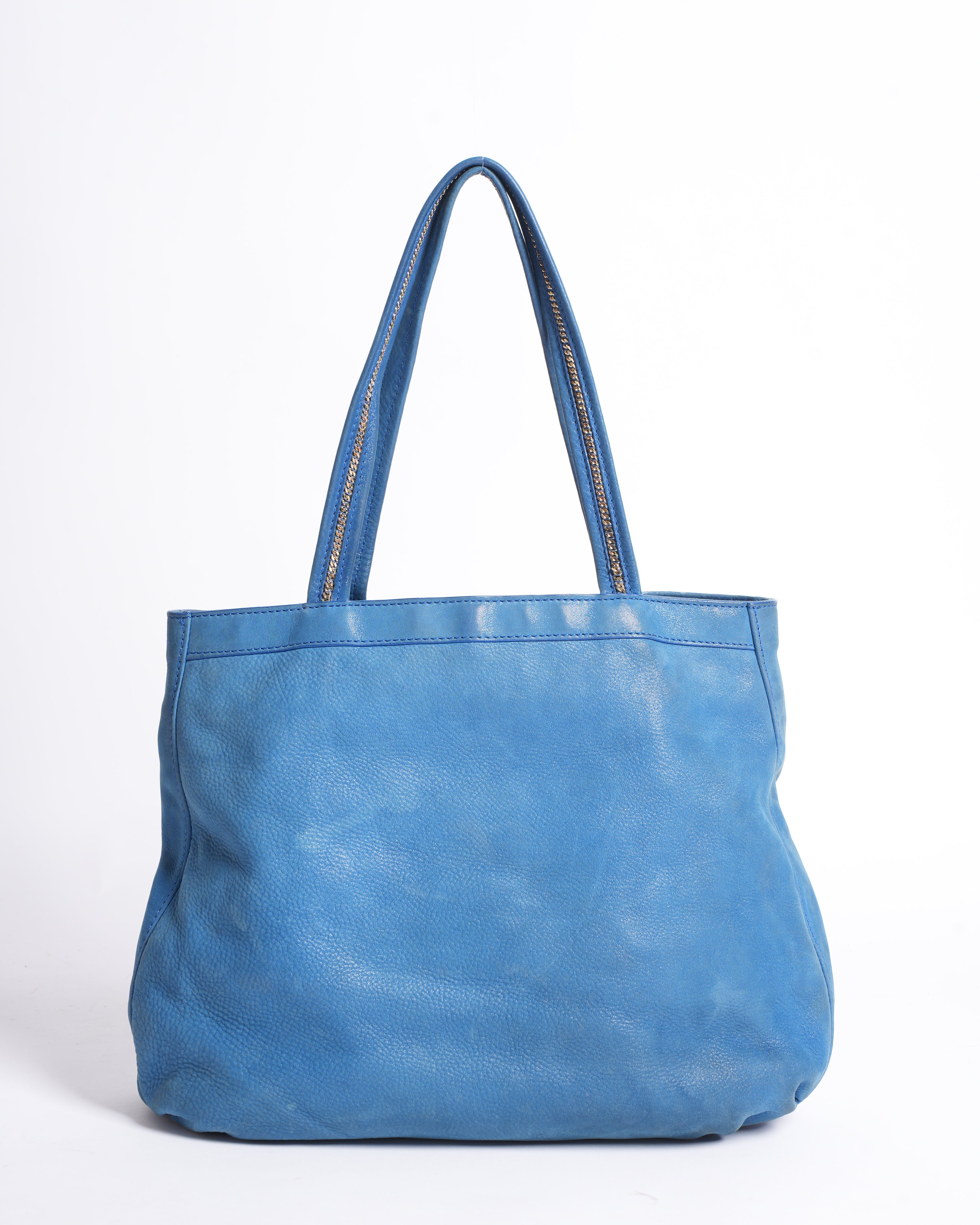 Fendi Nubuck Shoulder Bag In Blue